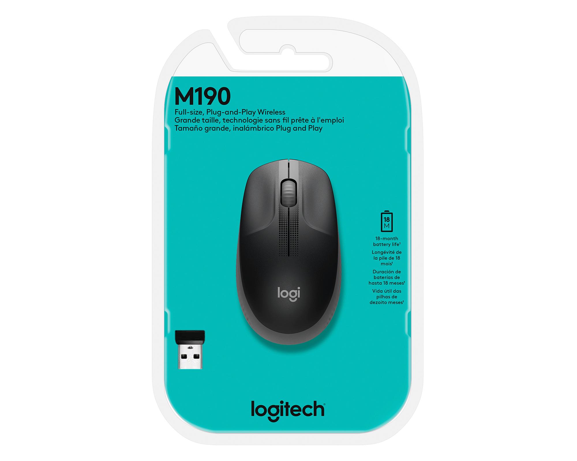 Mouse inalámbrico M190 negro/gris-3
