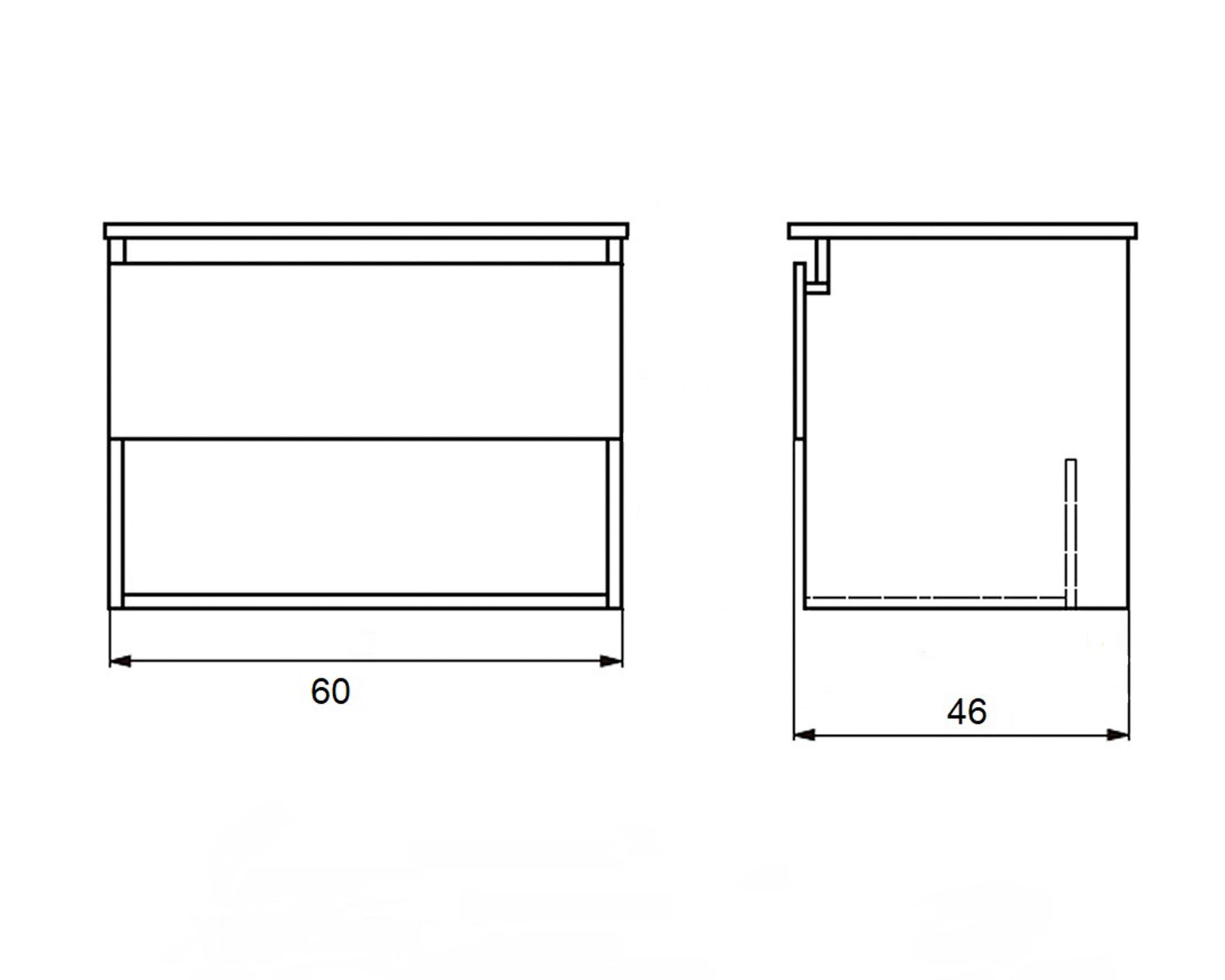 Mueble vanitorio Belle Roble 60 cm + cubierta-5