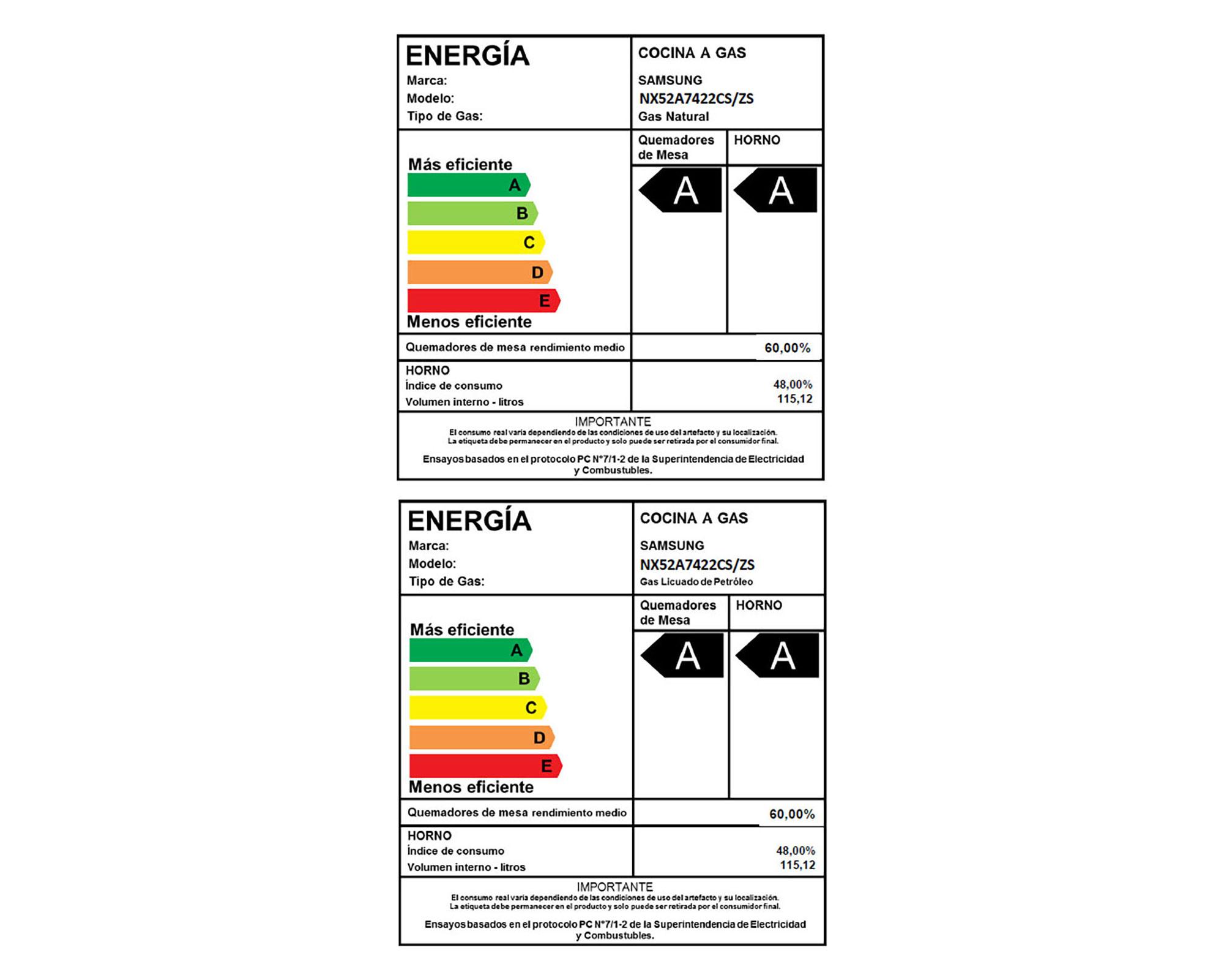 Cocina a gas 5 quemadores NX52A7422CS/ZS-9