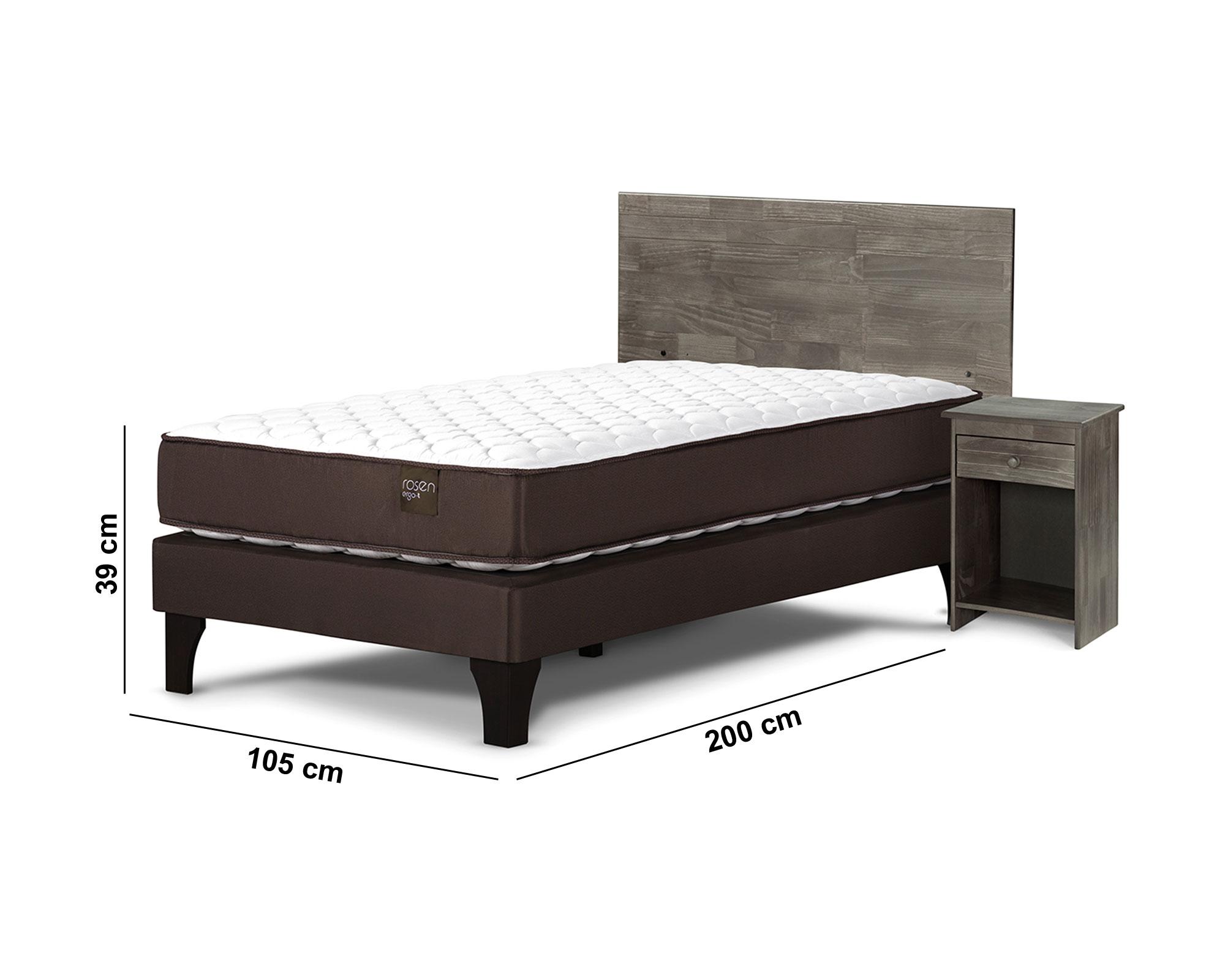 Cama europea 1.5 plazas Ergo T + set Tabor grafito Rosen-4
