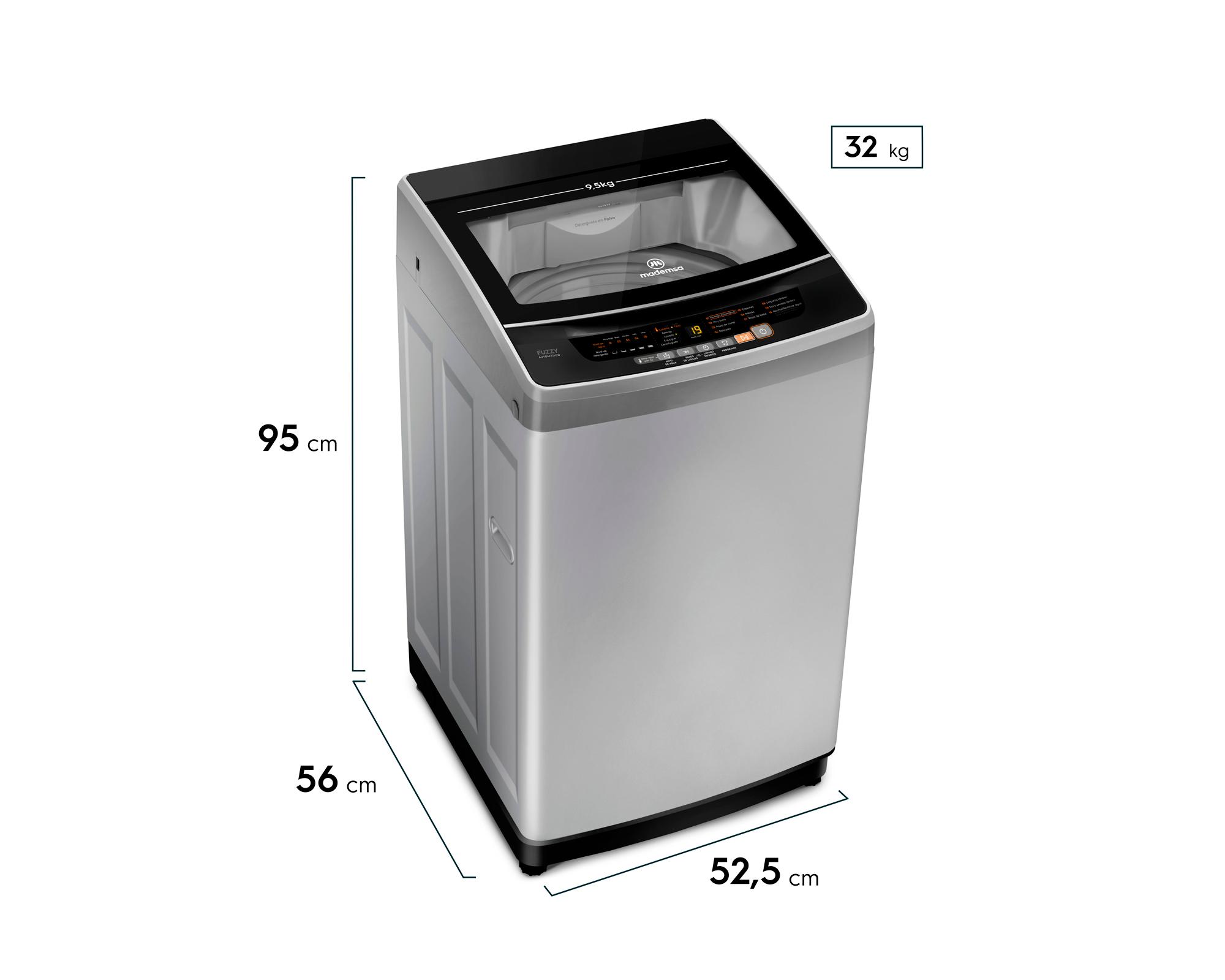 Lavadora carga superior 9.5 kg SZG silver-5