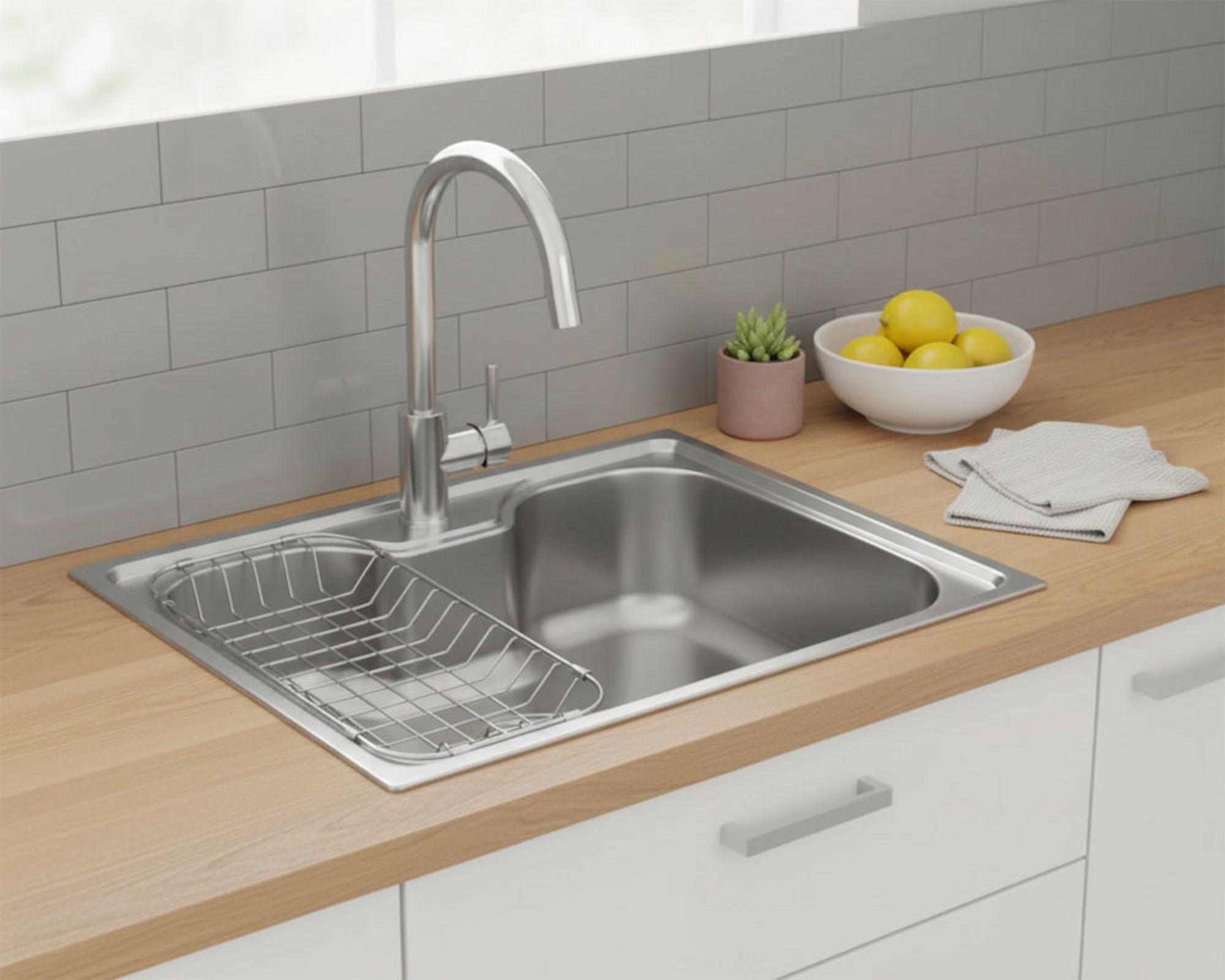 Lavaplatos empotrado 45x60 cm gris Splendid-3