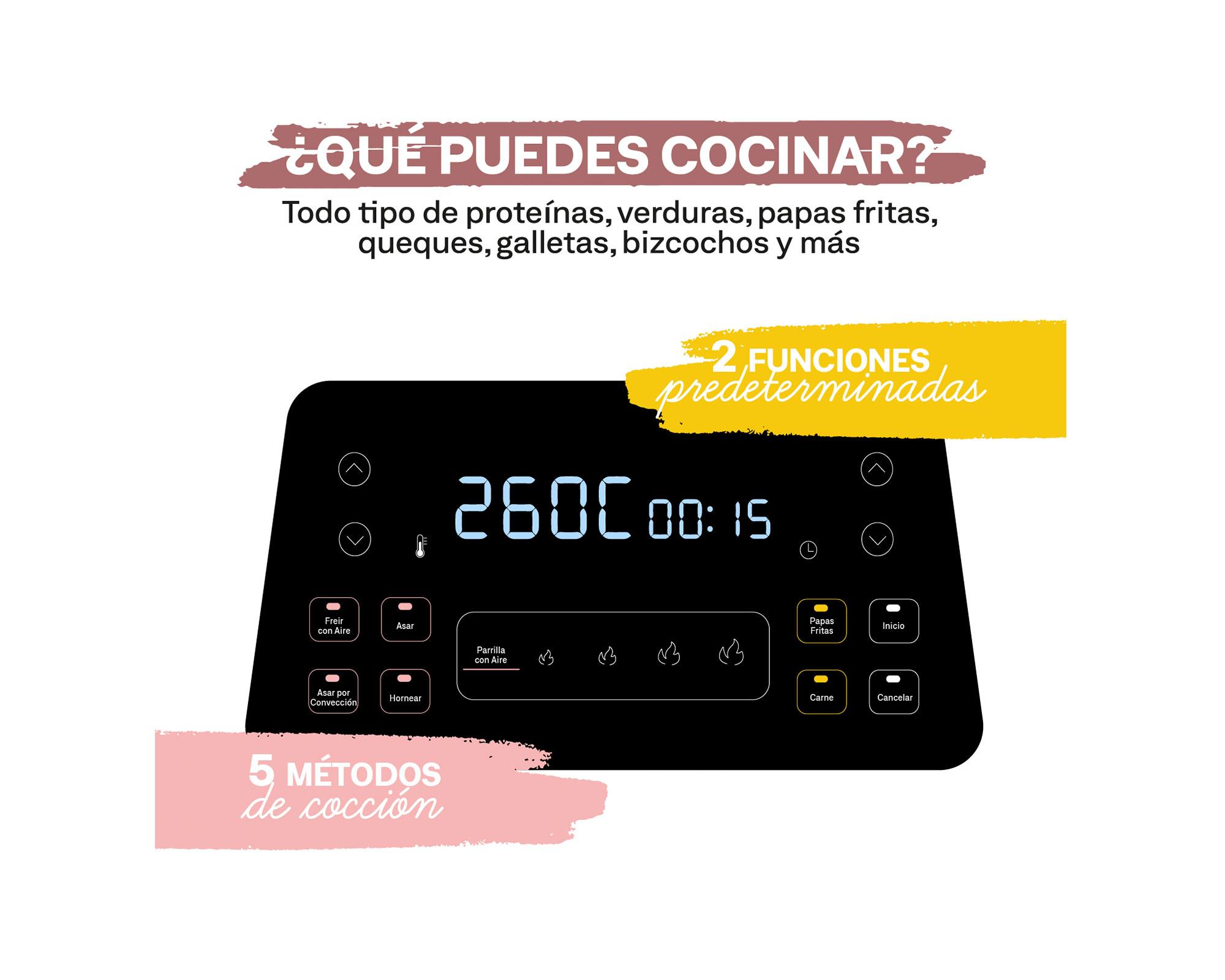 Freidora de aire 30x43 cm 1660W Air Fryer Grill gris EasyWays-3