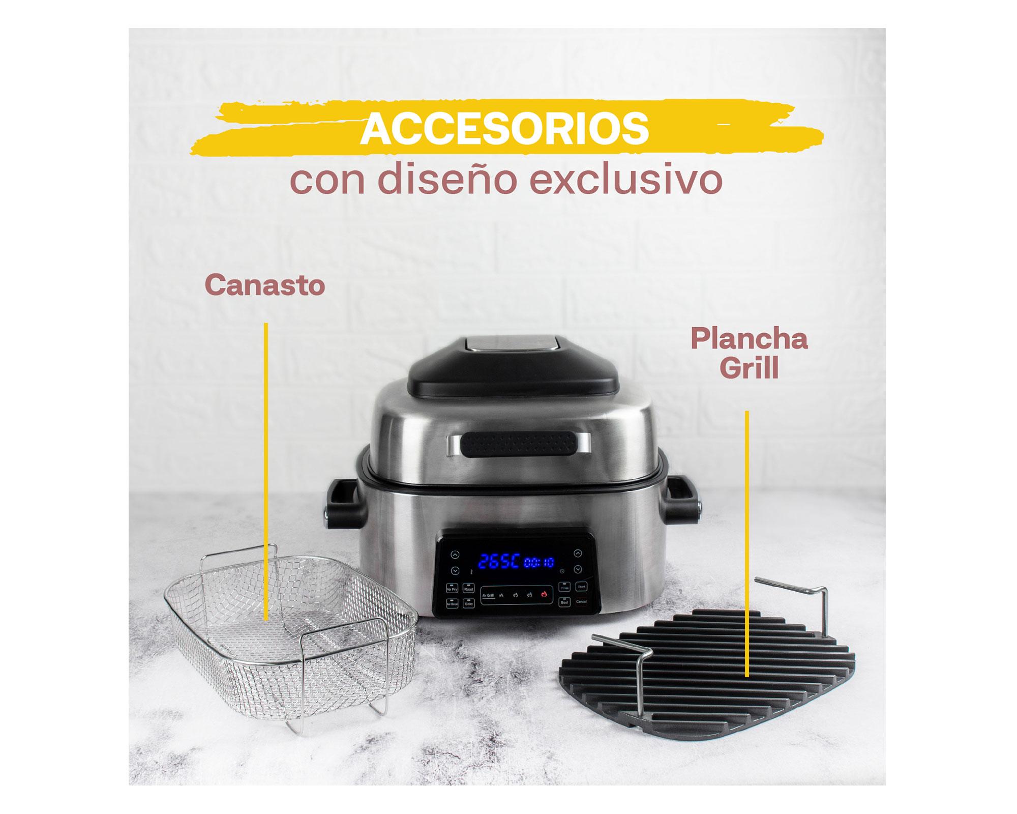 Freidora de aire 30x43 cm 1660W Air Fryer Grill gris EasyWays-2