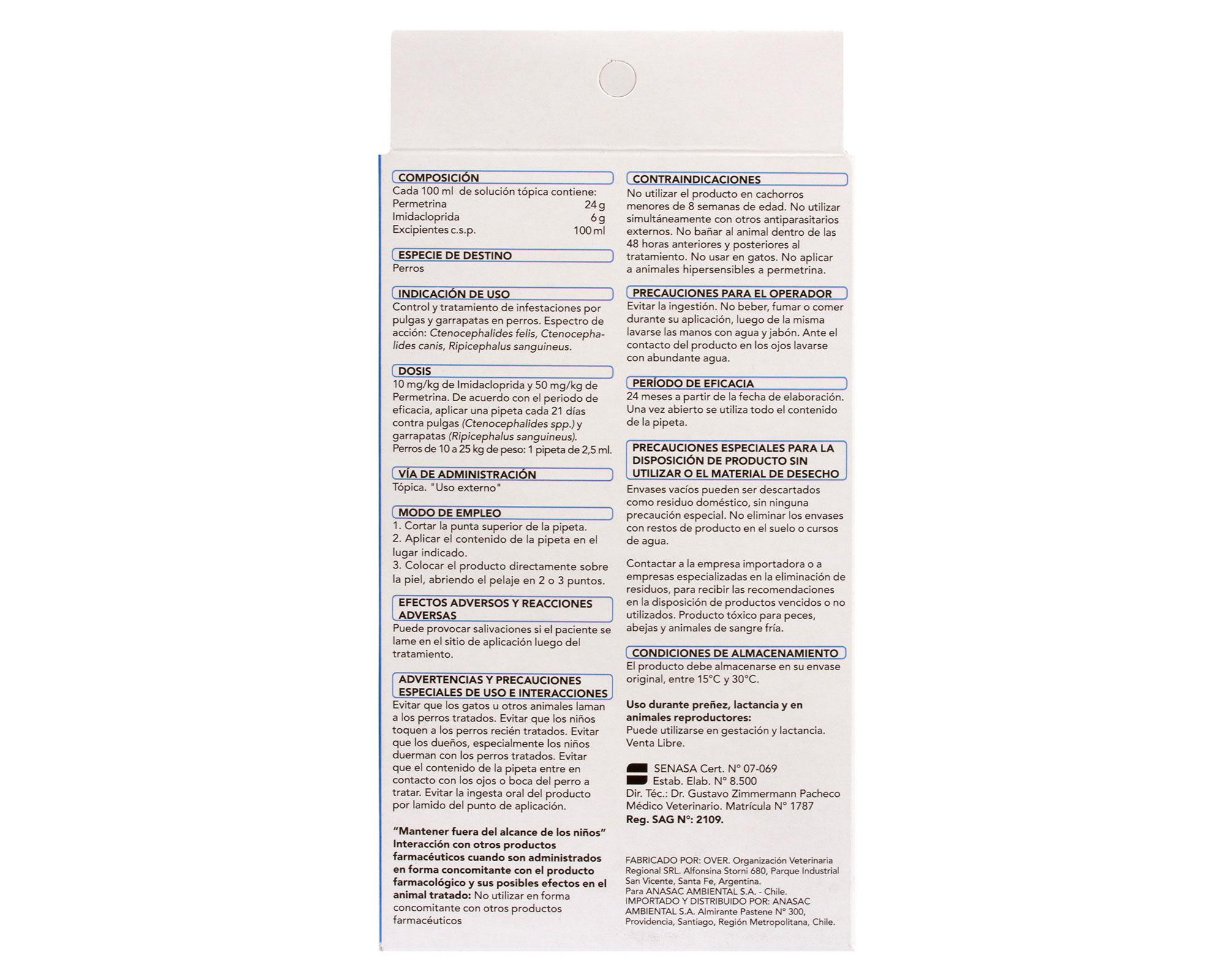 Antiparasitario Pipeta 10-25 kg Lander 2.5 ml-1