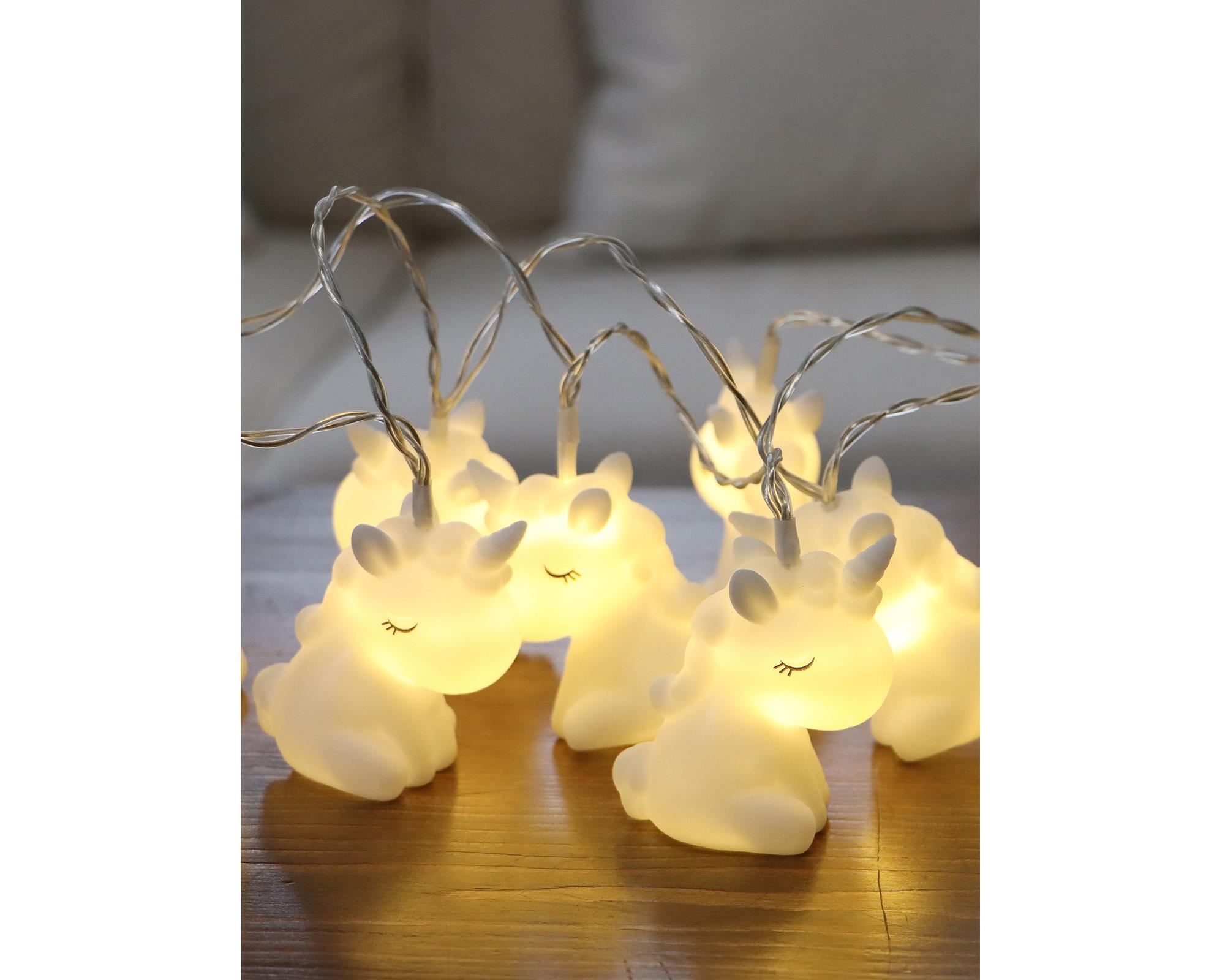 Guirnalda LED 10L luz cálida Unicorn blanco-3