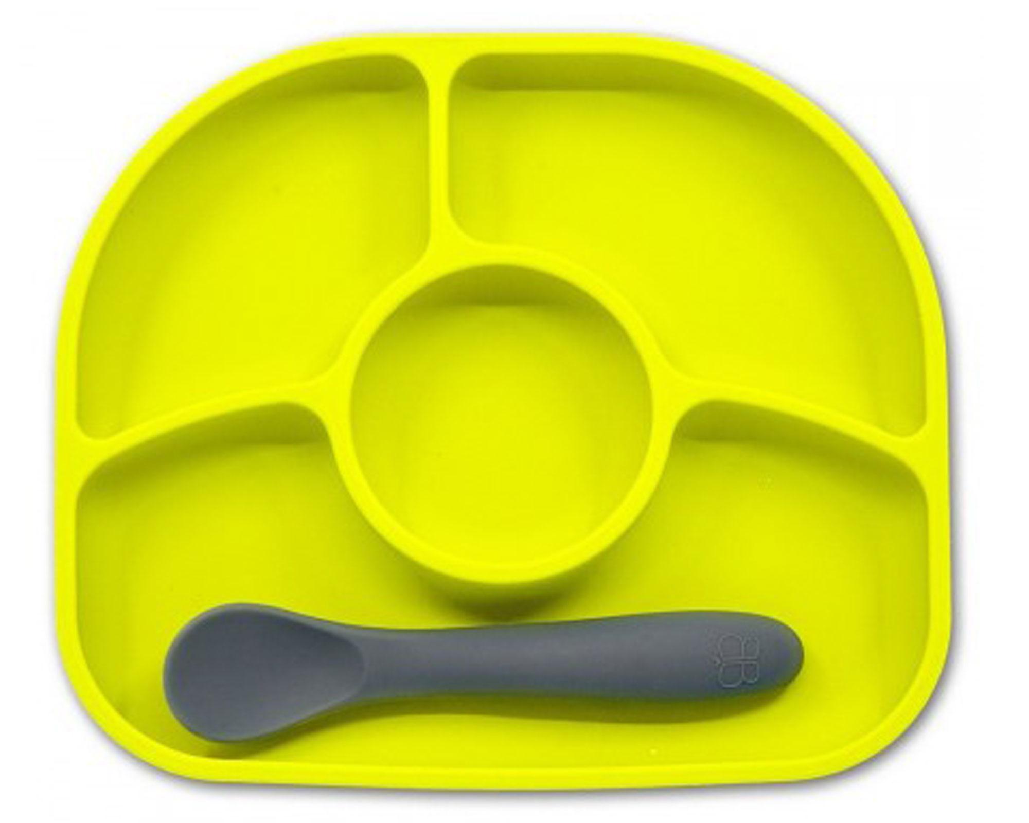 Plato + cuchara  infantil silicona lima Bbluv-0