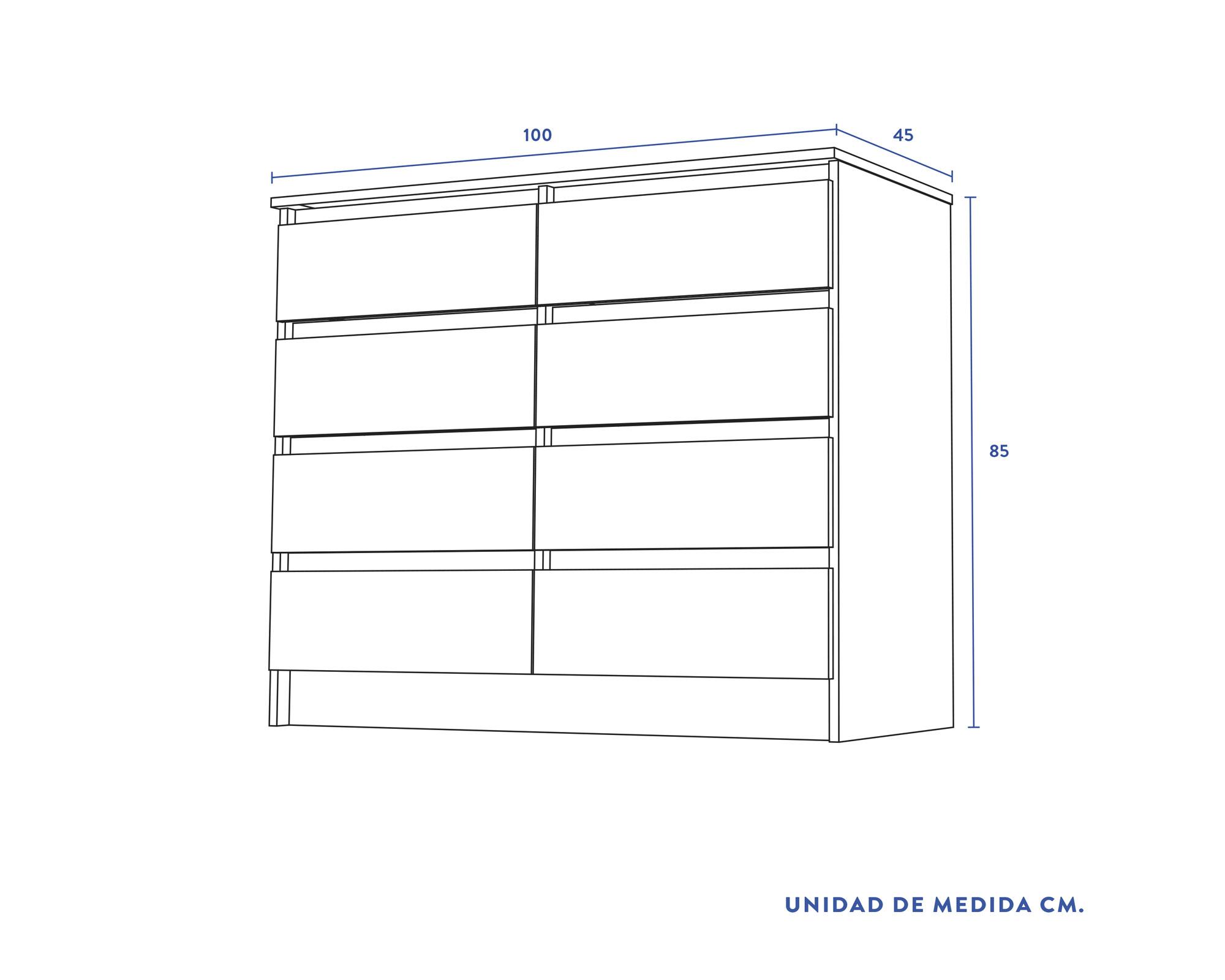 Cómoda austria 8 cajones nogal Cic-4