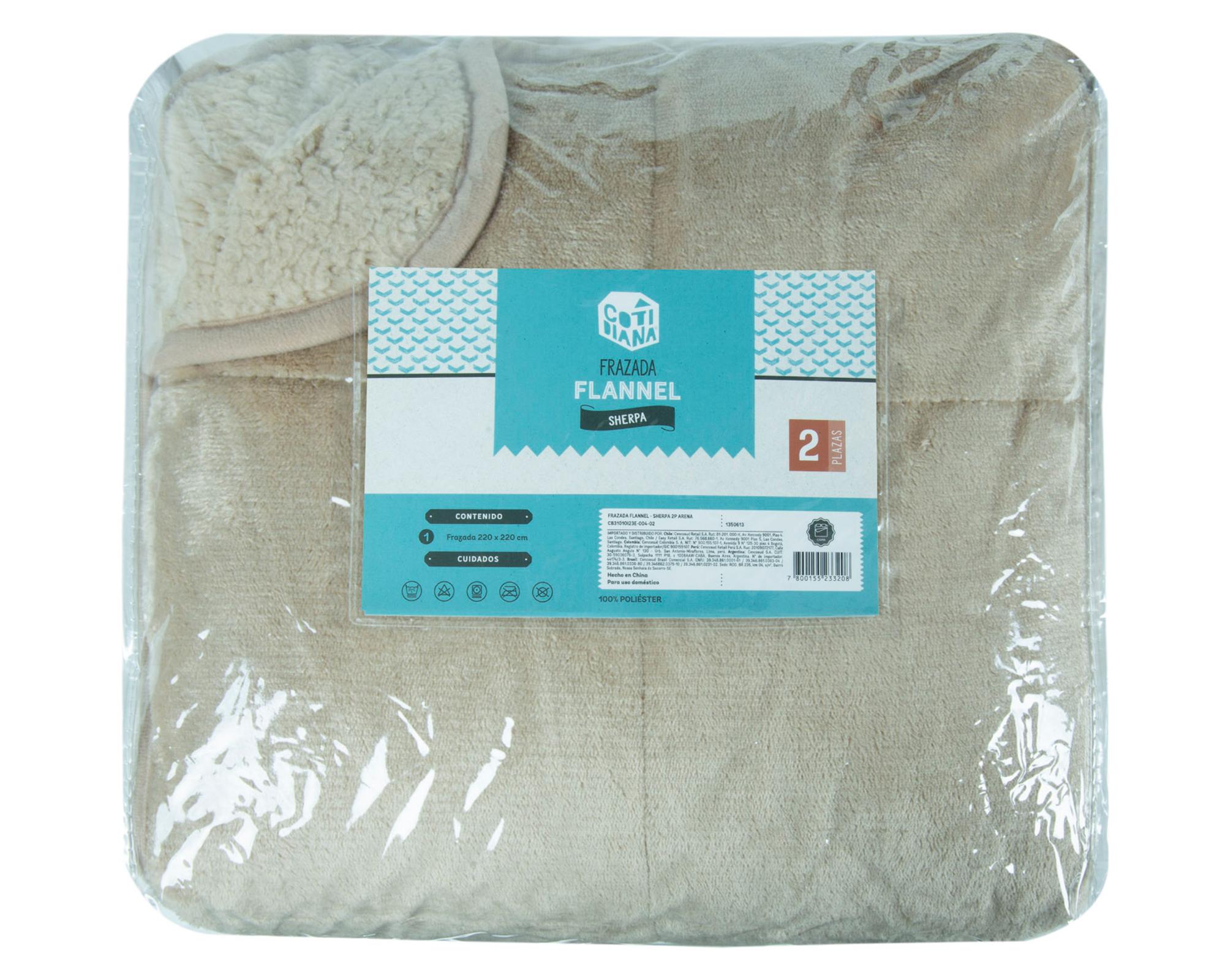 Frazada 2 plazas Flannel/sherpa arena-2