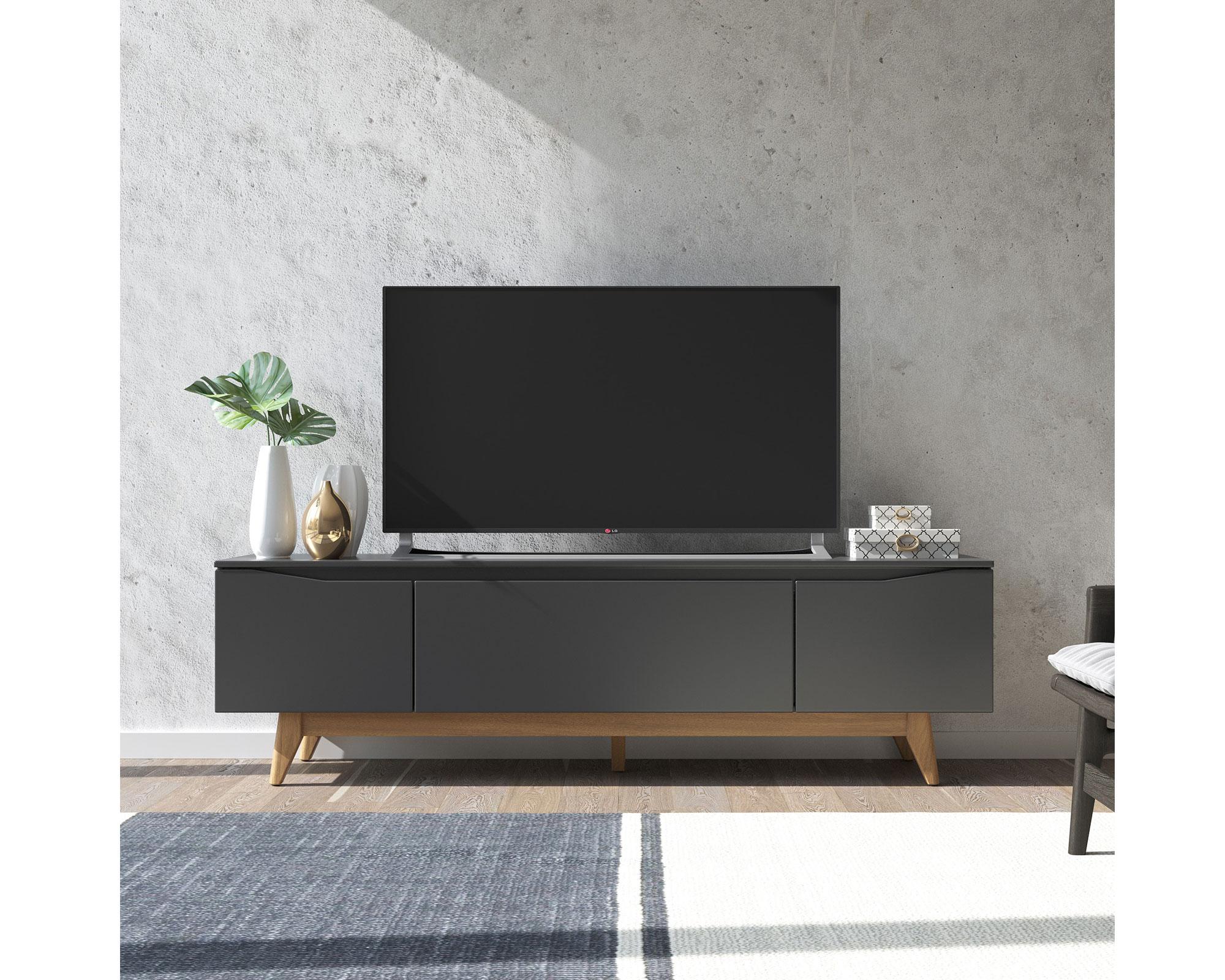 Rack TV 65" Flynt 1.8 negro Decocasa-1