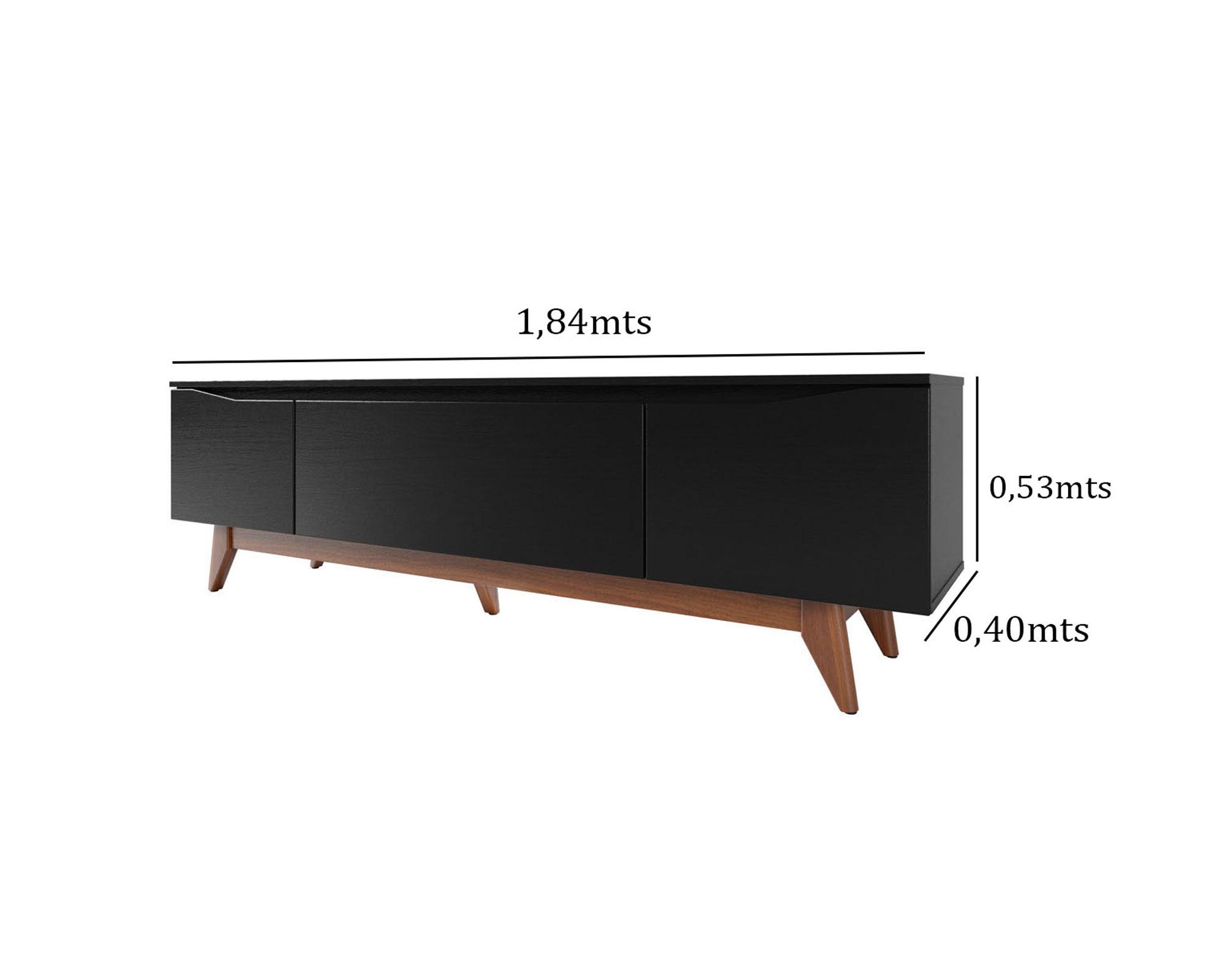 Rack TV 65" Flynt 1.8 negro Decocasa-3