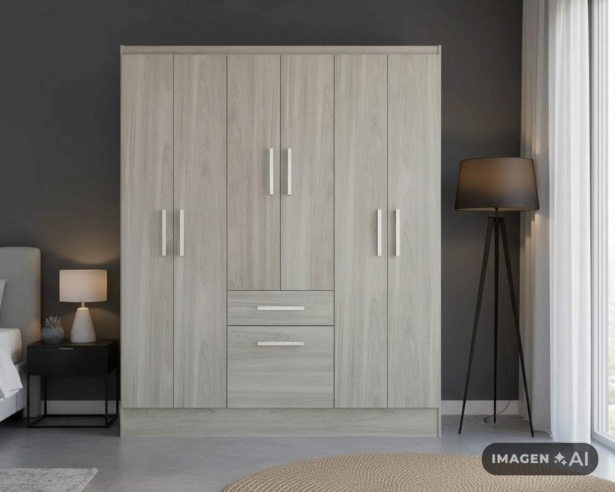 Clóset 6 puertas 1 cajón 1 zapatero Cream 177x138x40 cm-5