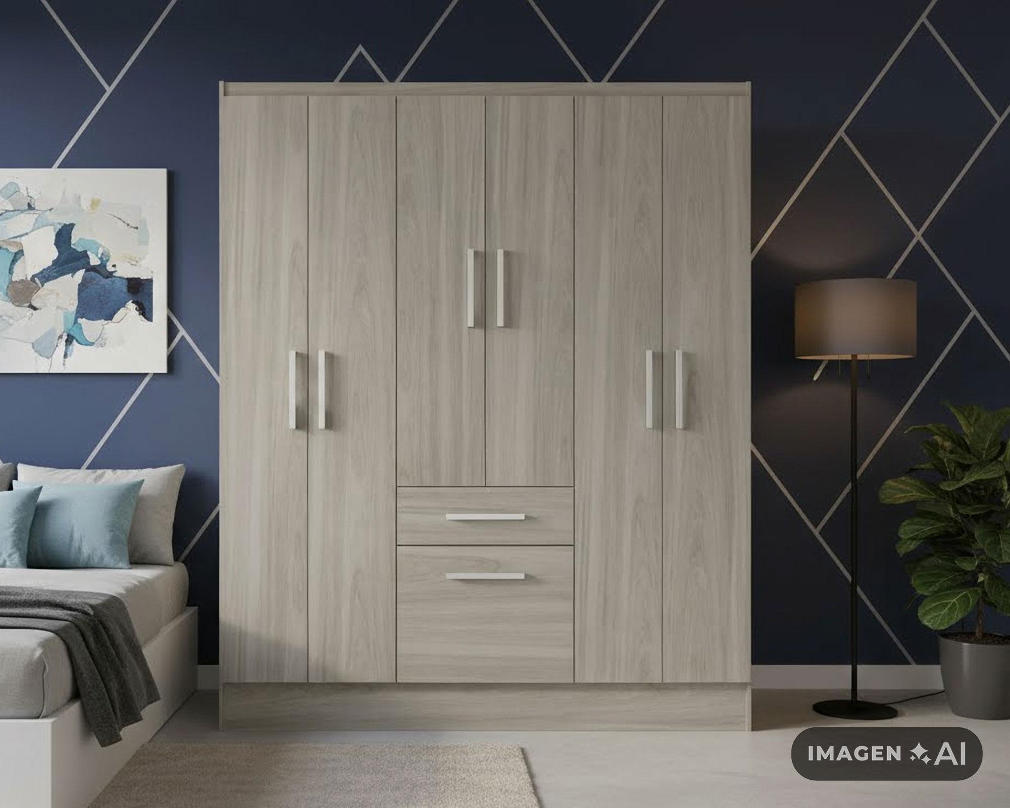 Clóset 6 puertas 1 cajón 1 zapatero Cream 177x138x40 cm-6