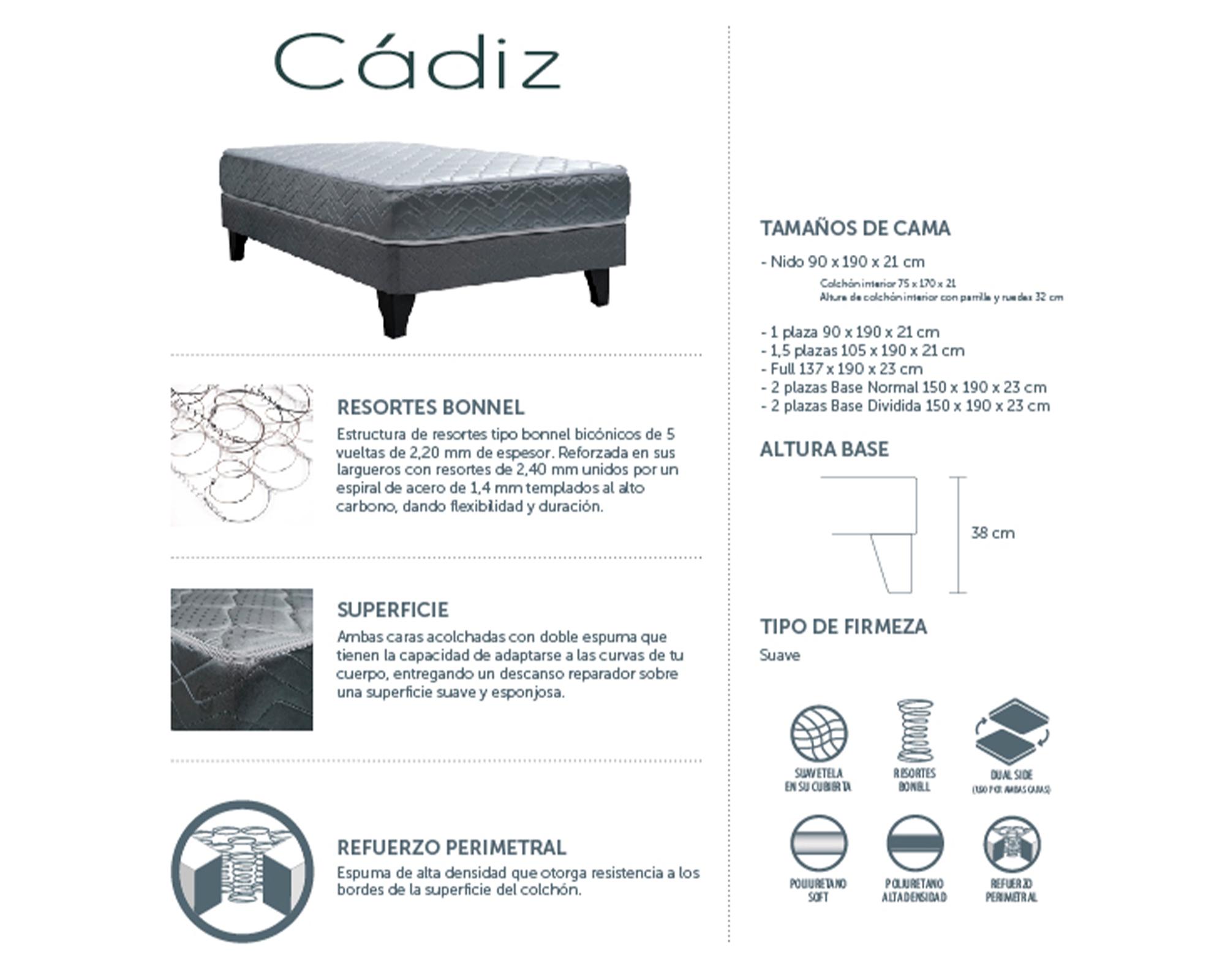 Cama europea 1.5 plazas Aura-5