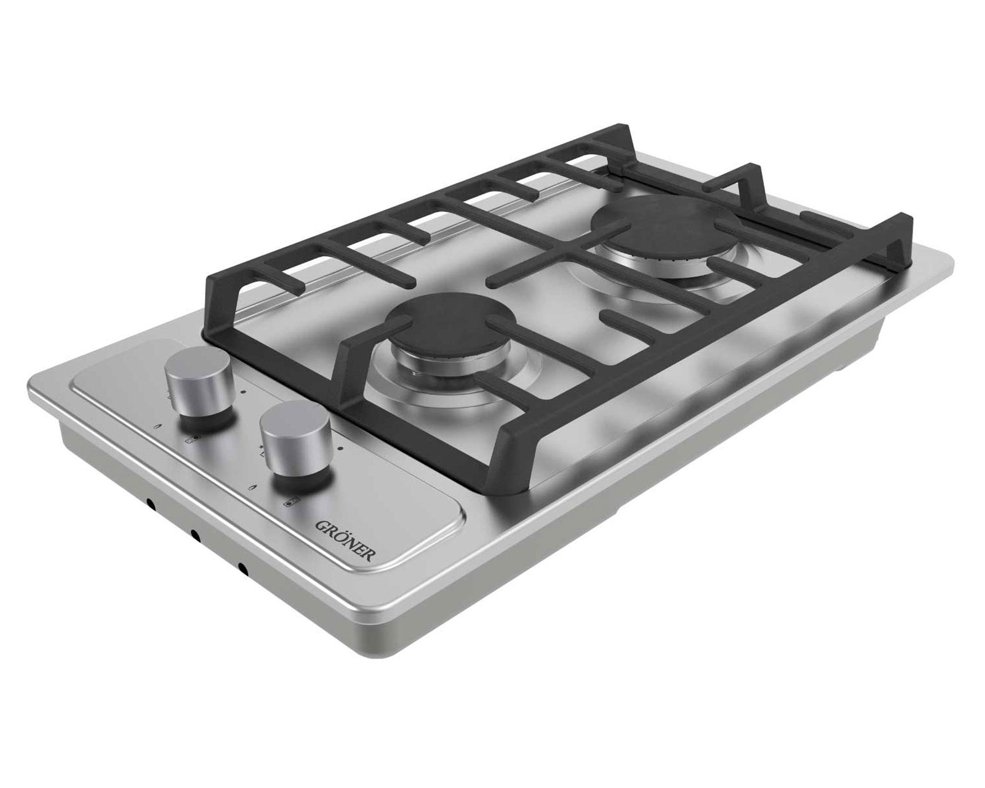 Encimera a gas 2 quemadores QEG2 Gröner-2