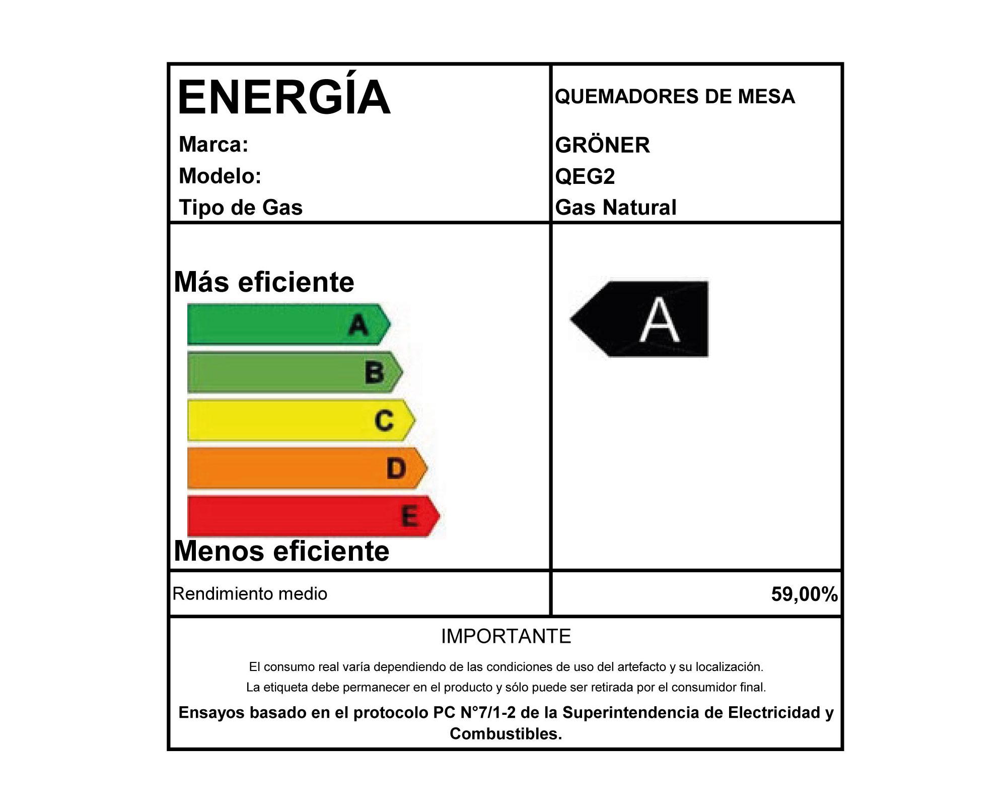 Encimera a gas 2 quemadores QEG2 Gröner-5