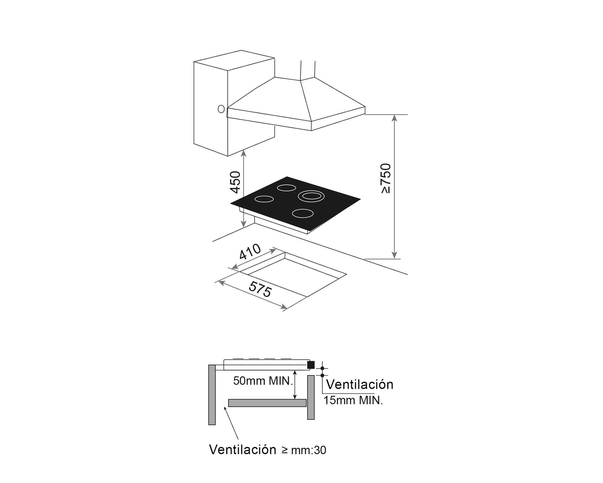 Encimera eléctrica 4 quemadores HE4TB Gröner-5