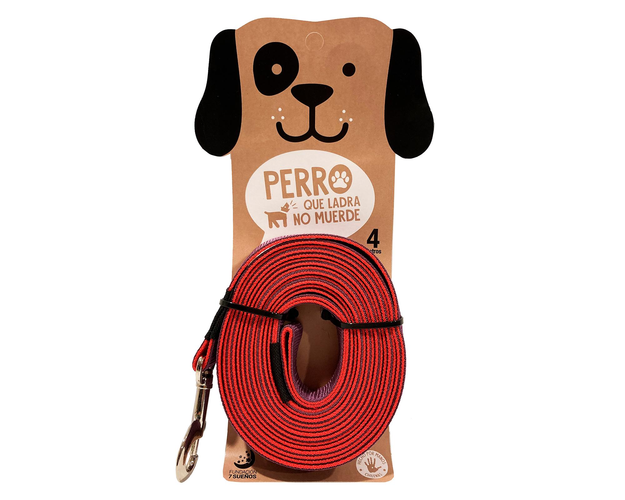 Correa de paseo 4 m rojo-0