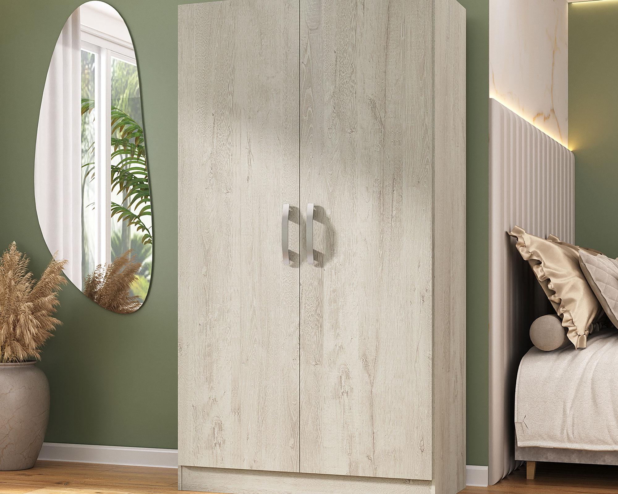 Clóset 2 puertas crema 100x47x183 cm-4