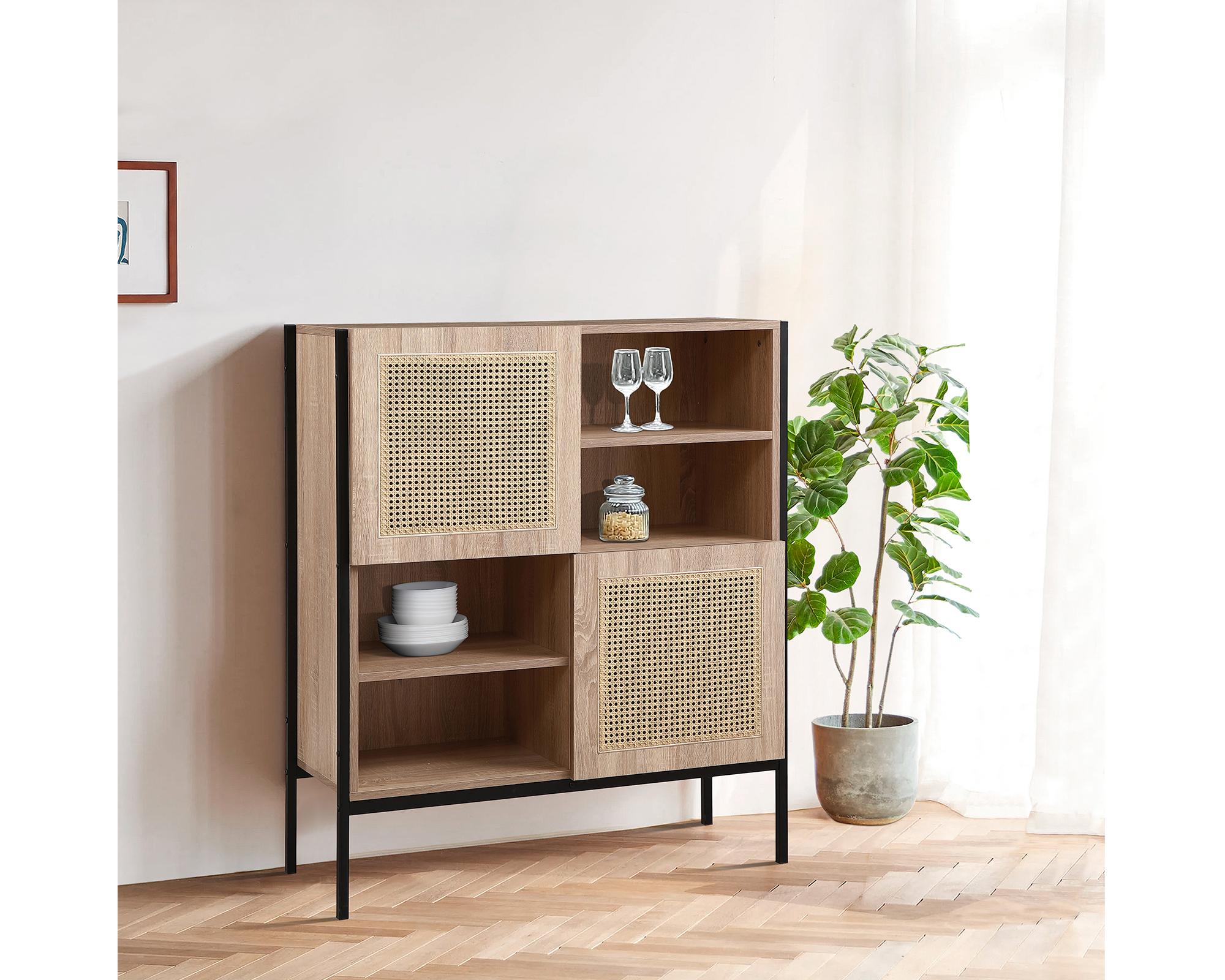 Mueble living 2 puertas Roma natural-8