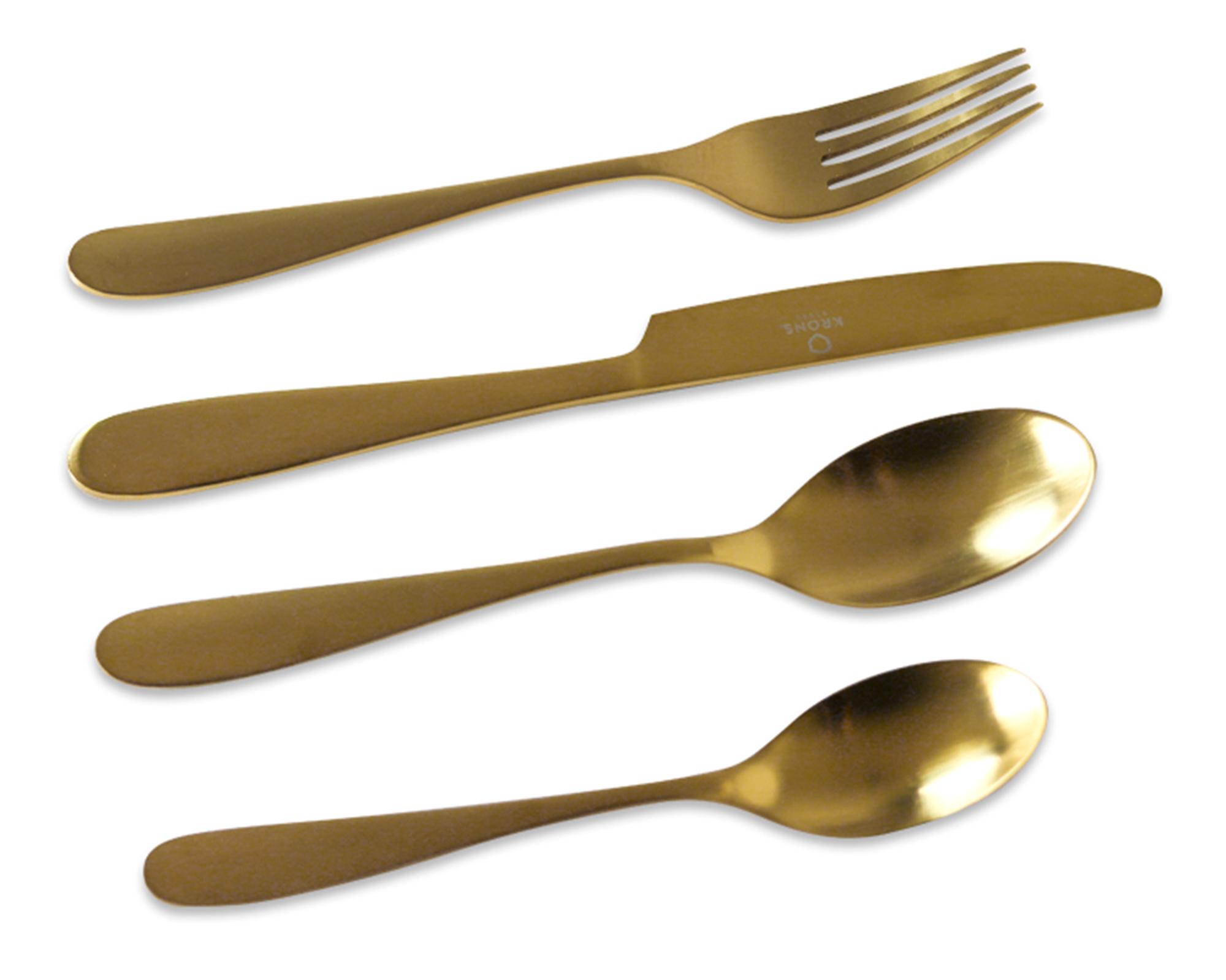 Cubiertos Gold 24 piezas Krons-2