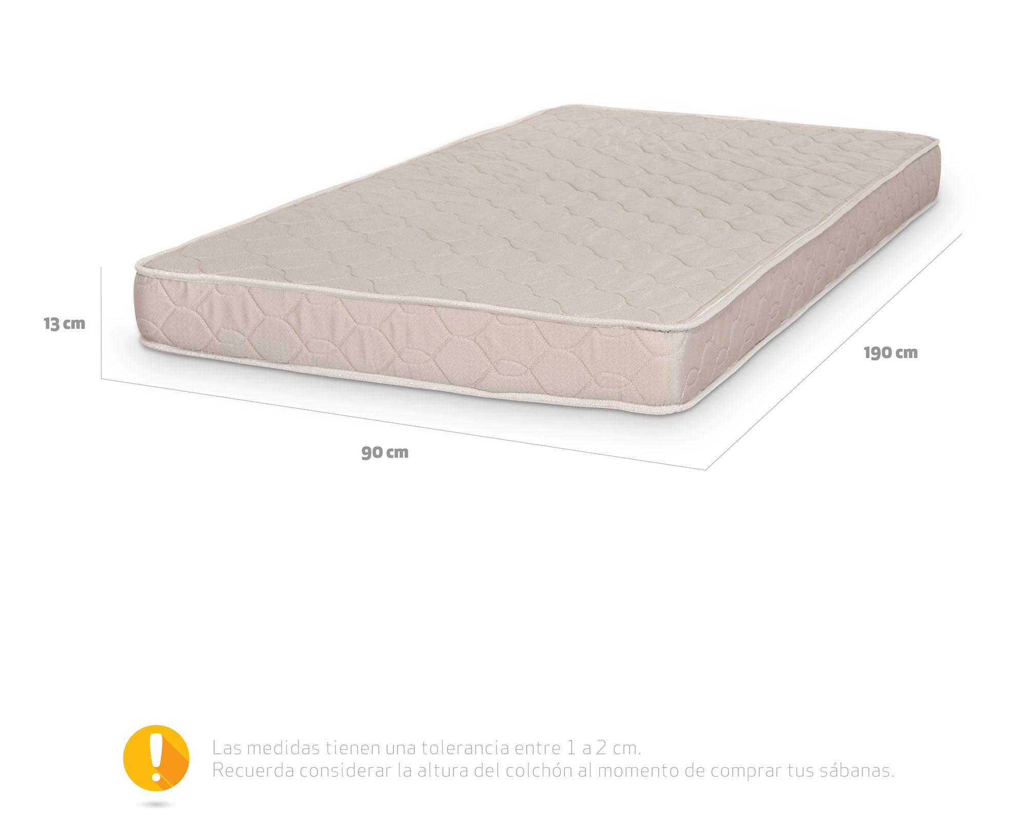 Colchón Espuma Ensueño Beige 1 plaza 190 cm Cic-4