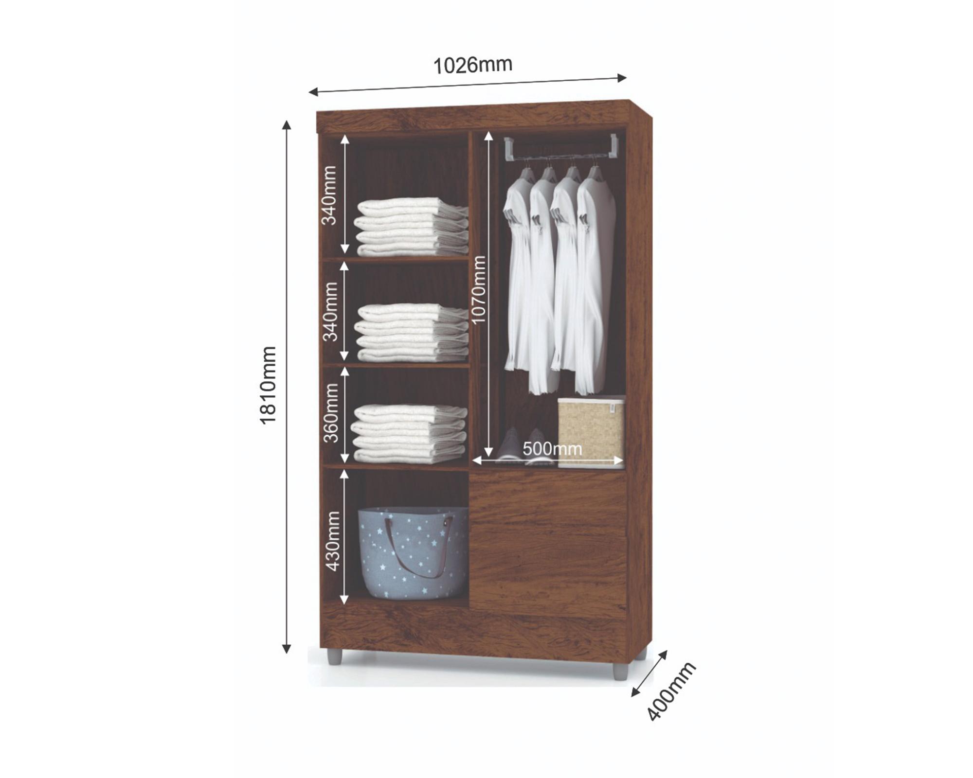 Clóset 4 puertas 2 cajones rústico Jdo & Desing-3