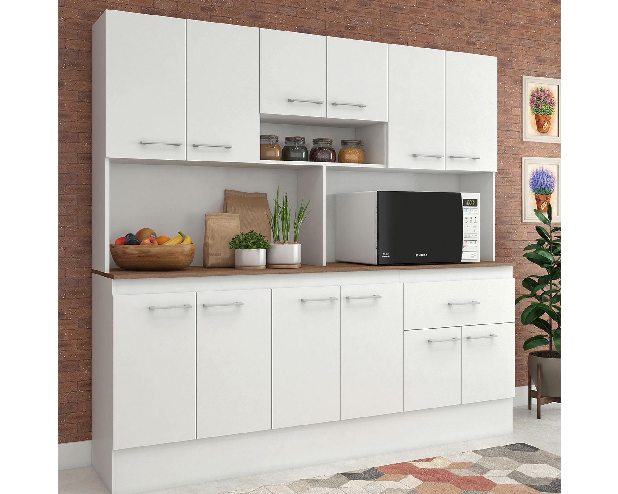 Kit cocina 12 puertas 1 cajón Abby blanco-3