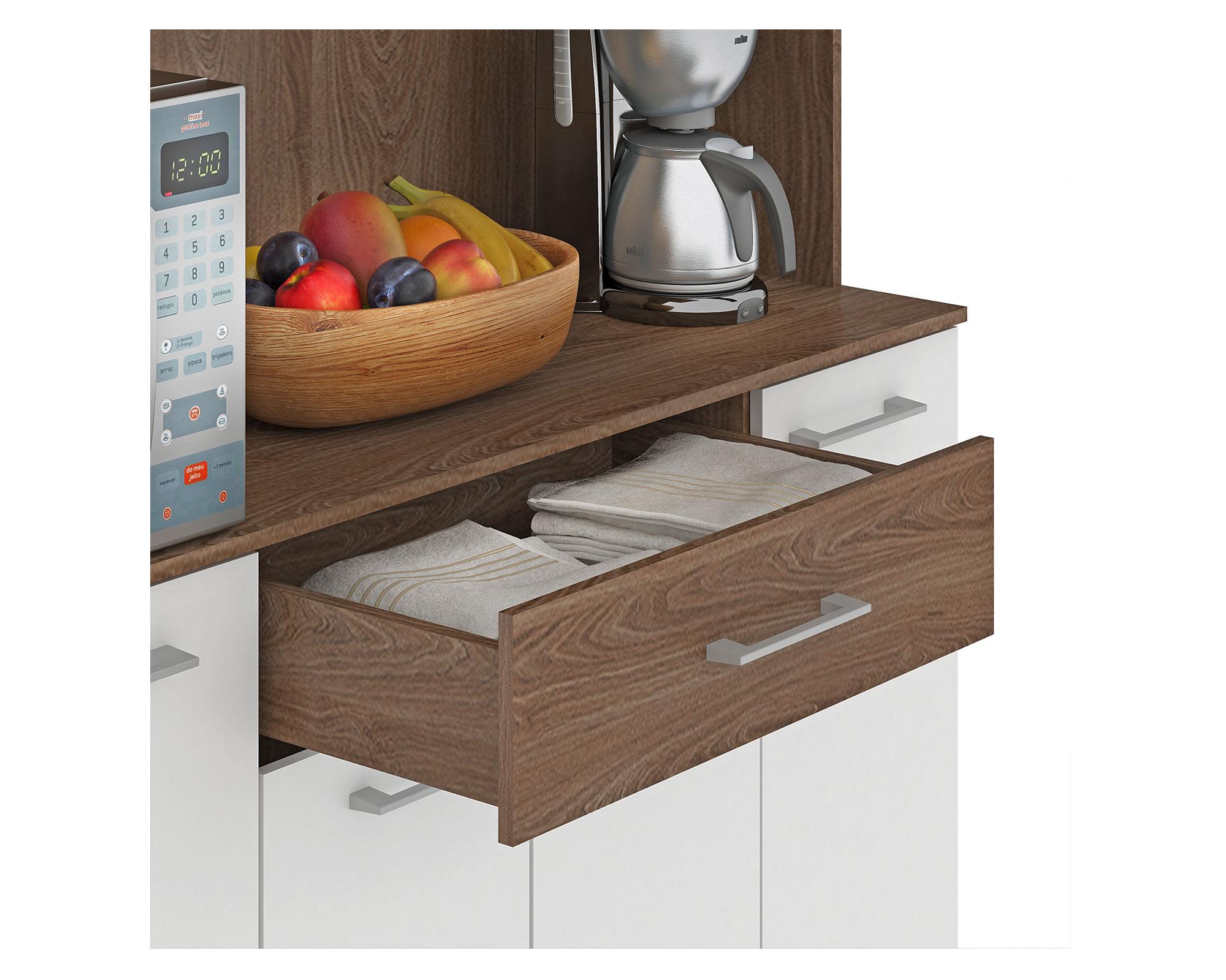 Kit cocina 9 puertas 1 cajón Piece blanco/café-2