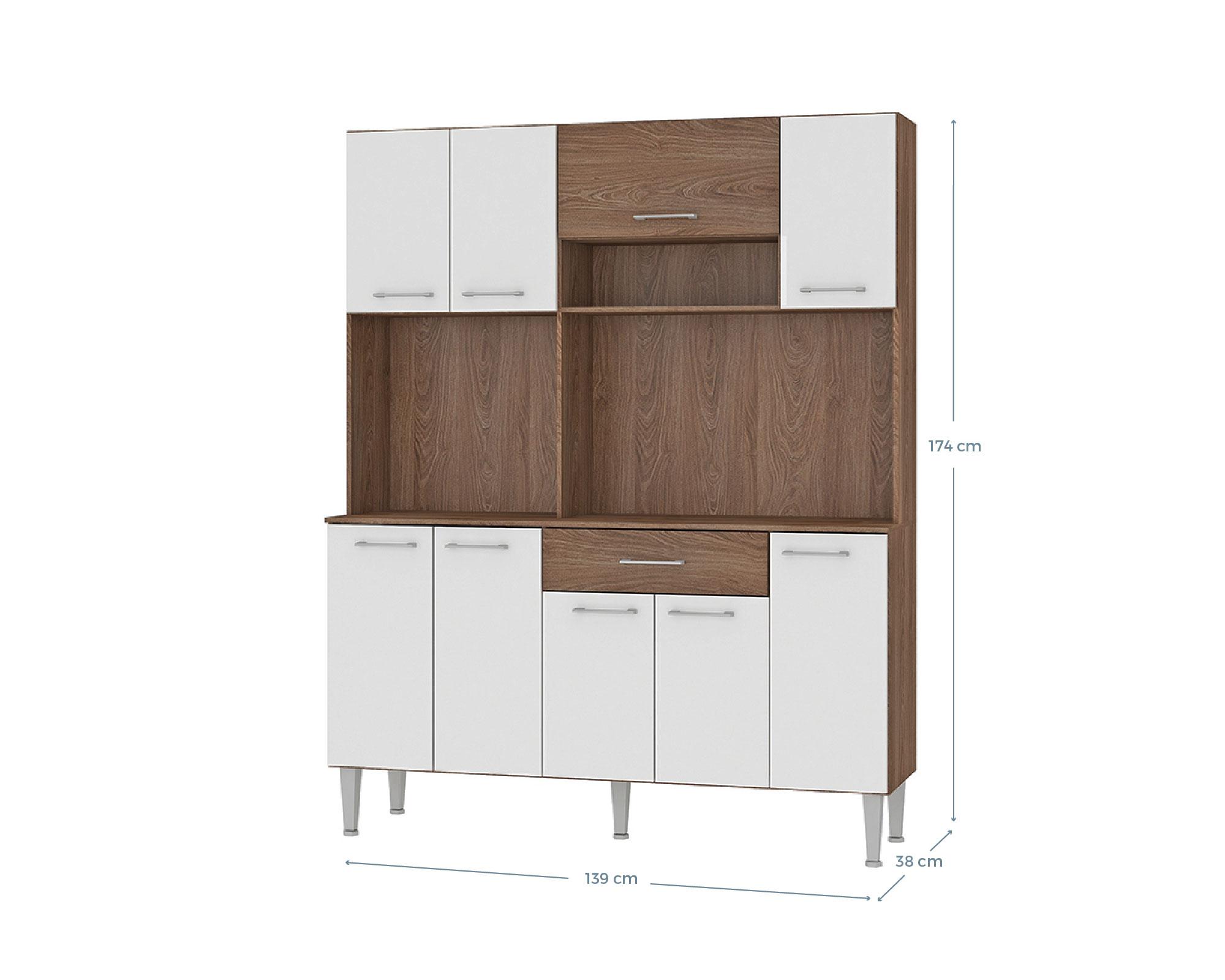 Kit cocina 9 puertas 1 cajón Piece blanco/café-4