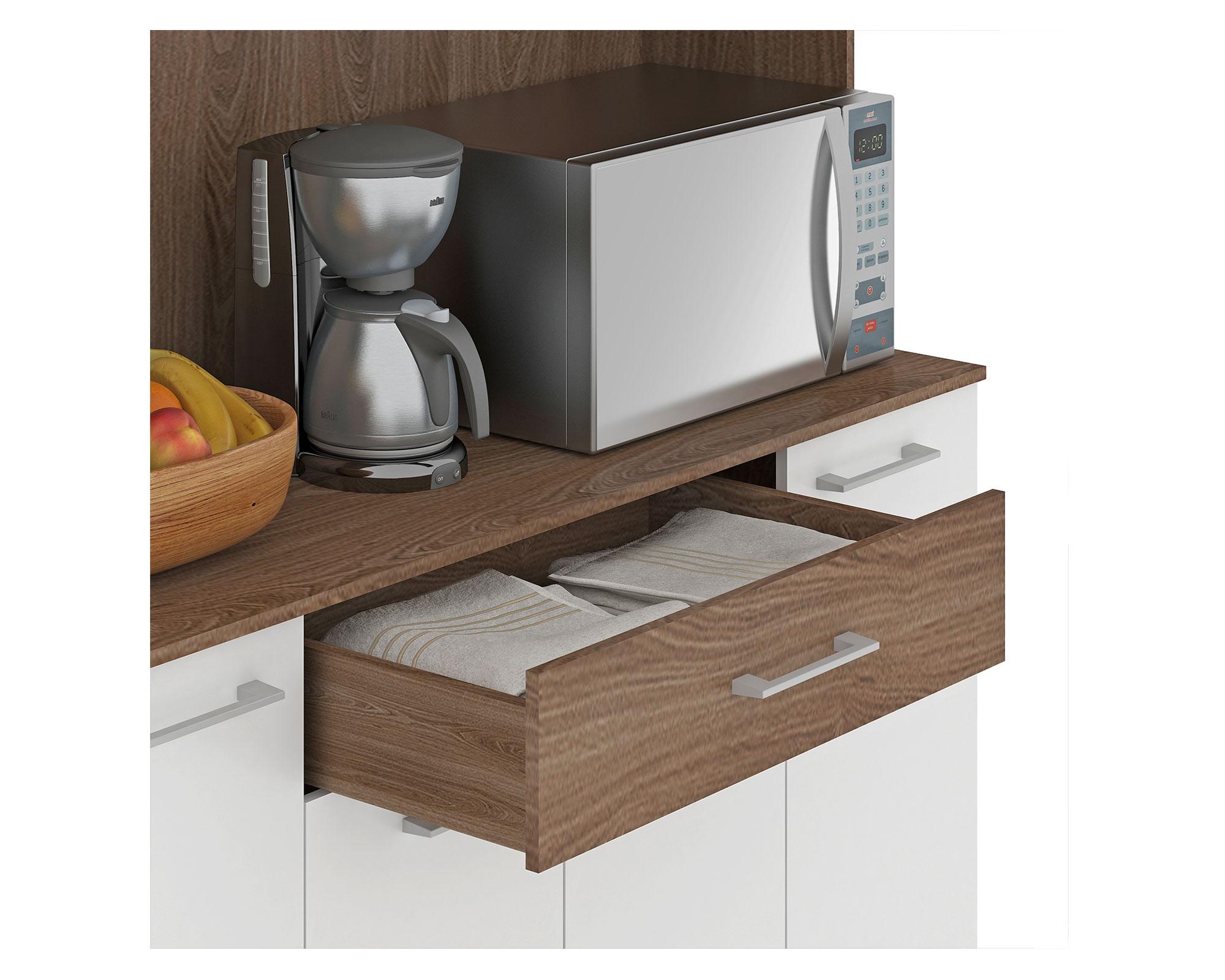 Kit cocina 7 puertas 1 cajón Piece blanco/café-2