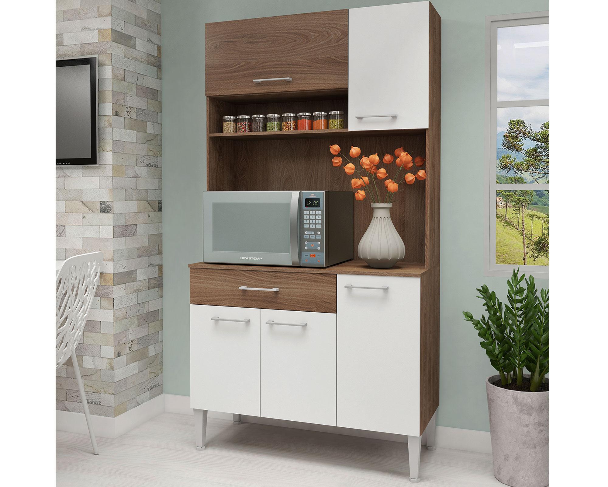 Kit cocina 5 puertas 1 cajón Piece blanco/café-3