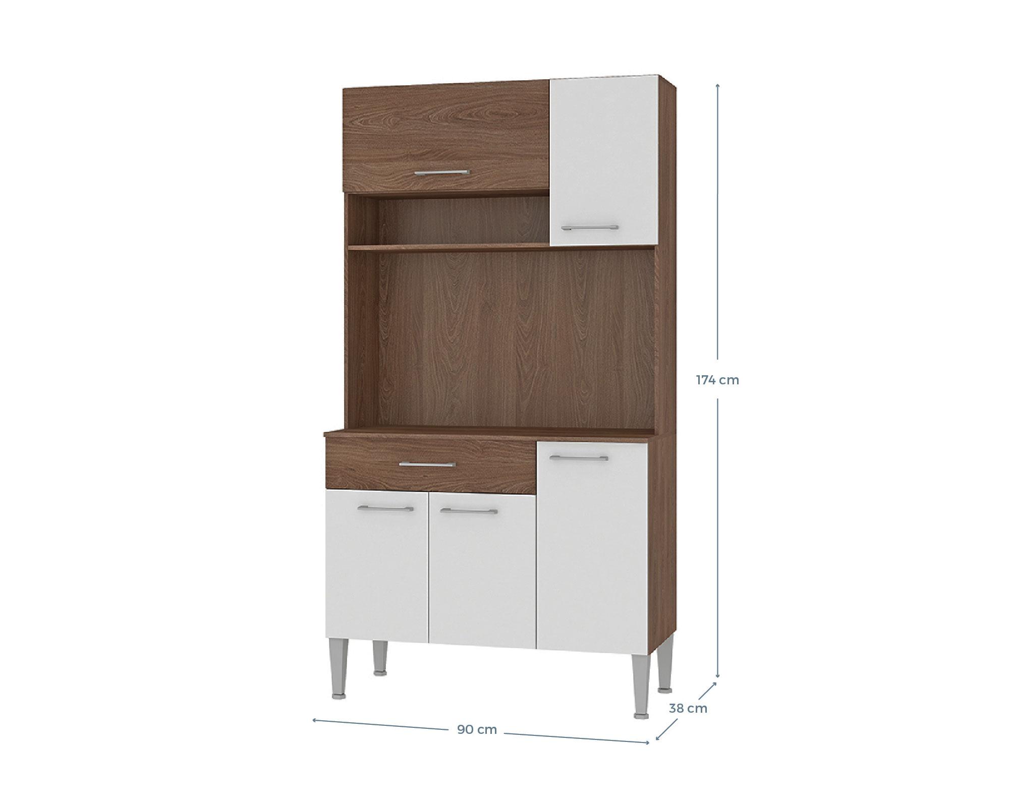 Kit cocina 5 puertas 1 cajón Piece blanco/café-4