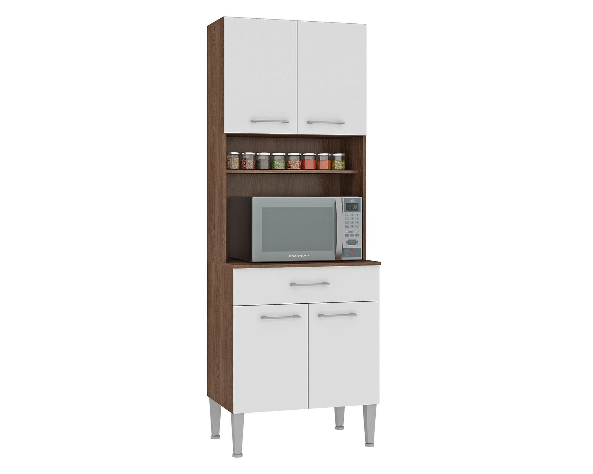 Kit cocina 4 puertas 1 cajón Piece blanco/café-1