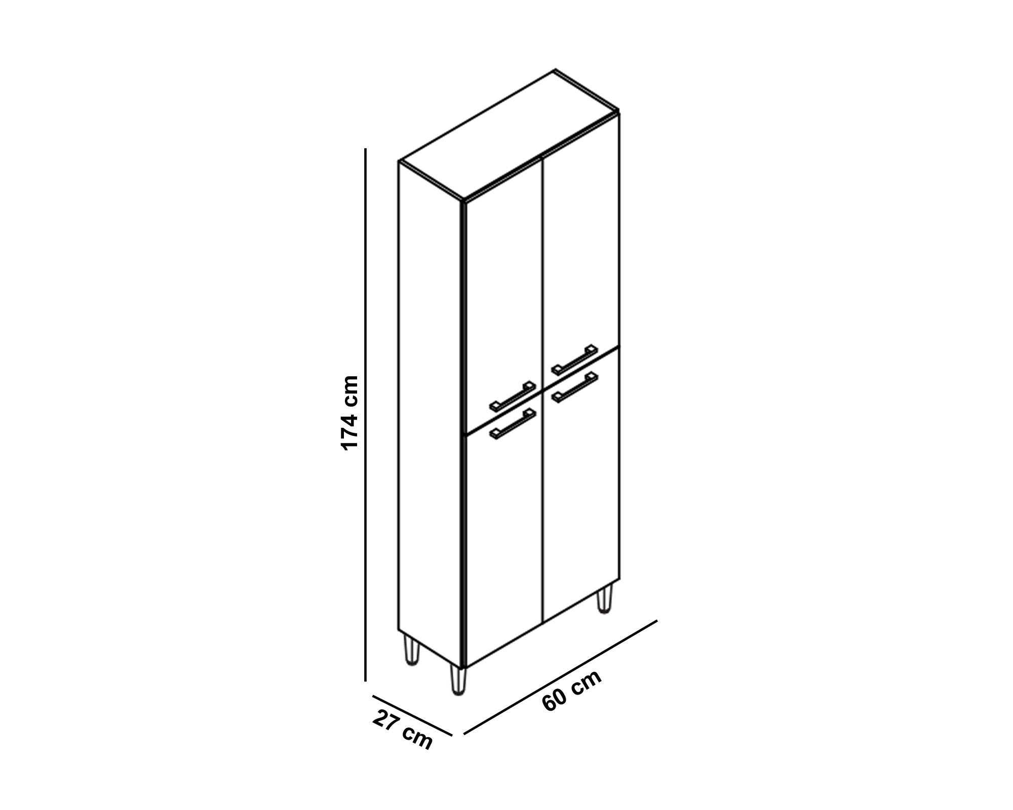 Despensa 4 puertas Piece blanco/café-5