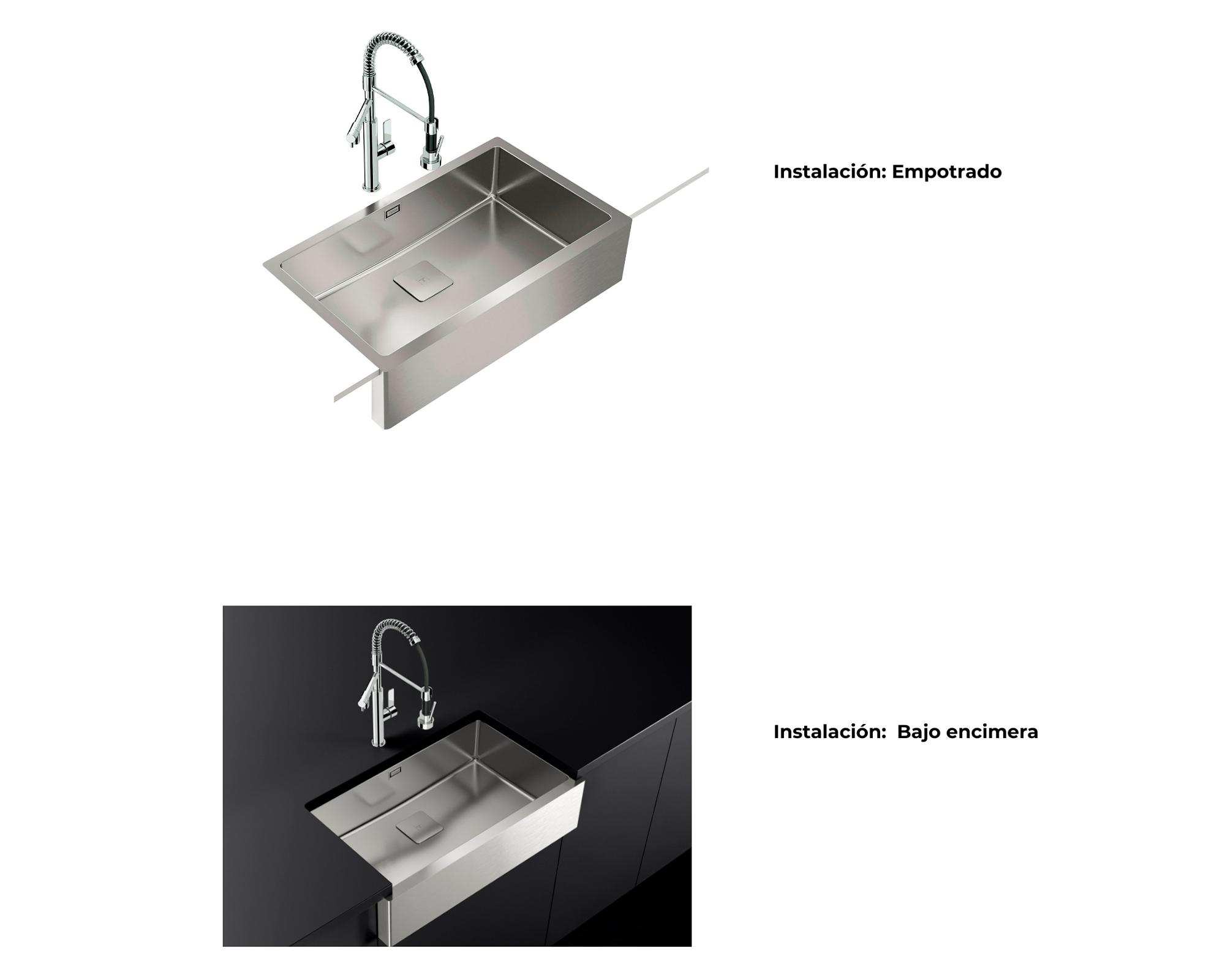 Lavaplatos American Pro 80 M-XP 1C inox 20x79.5x46.8 cm-2