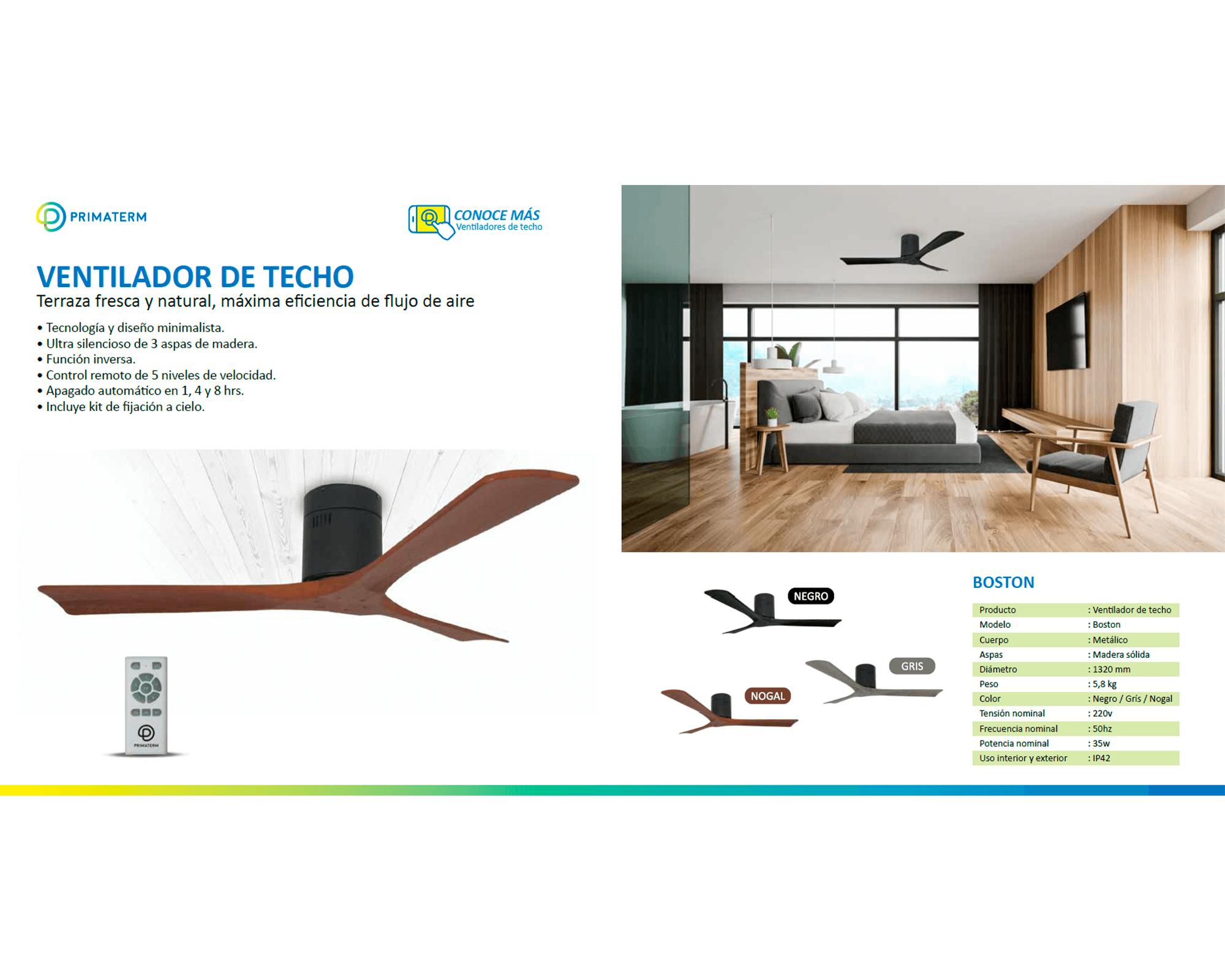 Ventilador de techo Boston 35W nogal-3