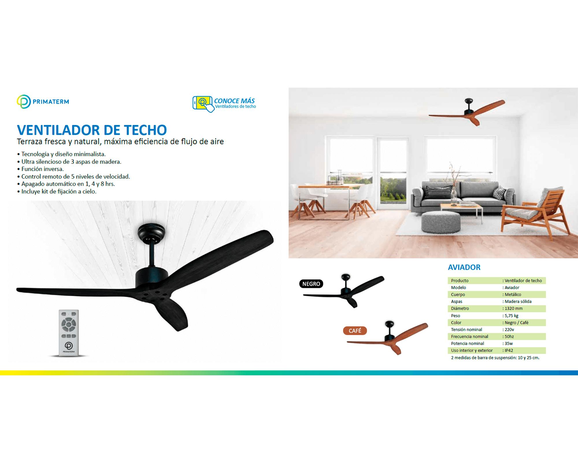 Ventilador de techo Aviador 35W negro-2