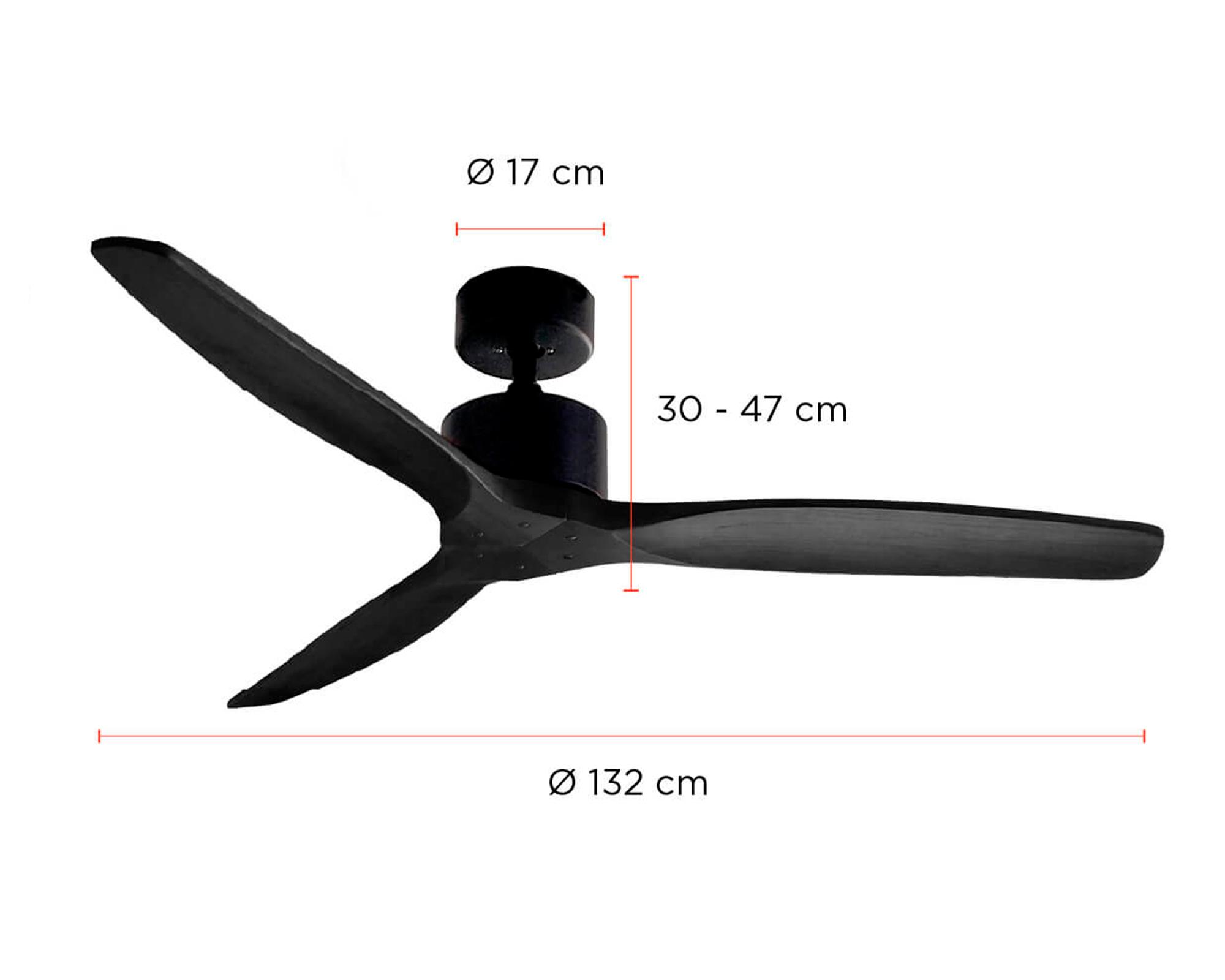 Ventilador de techo Aviador 52'' ajustable negro 38 W-6