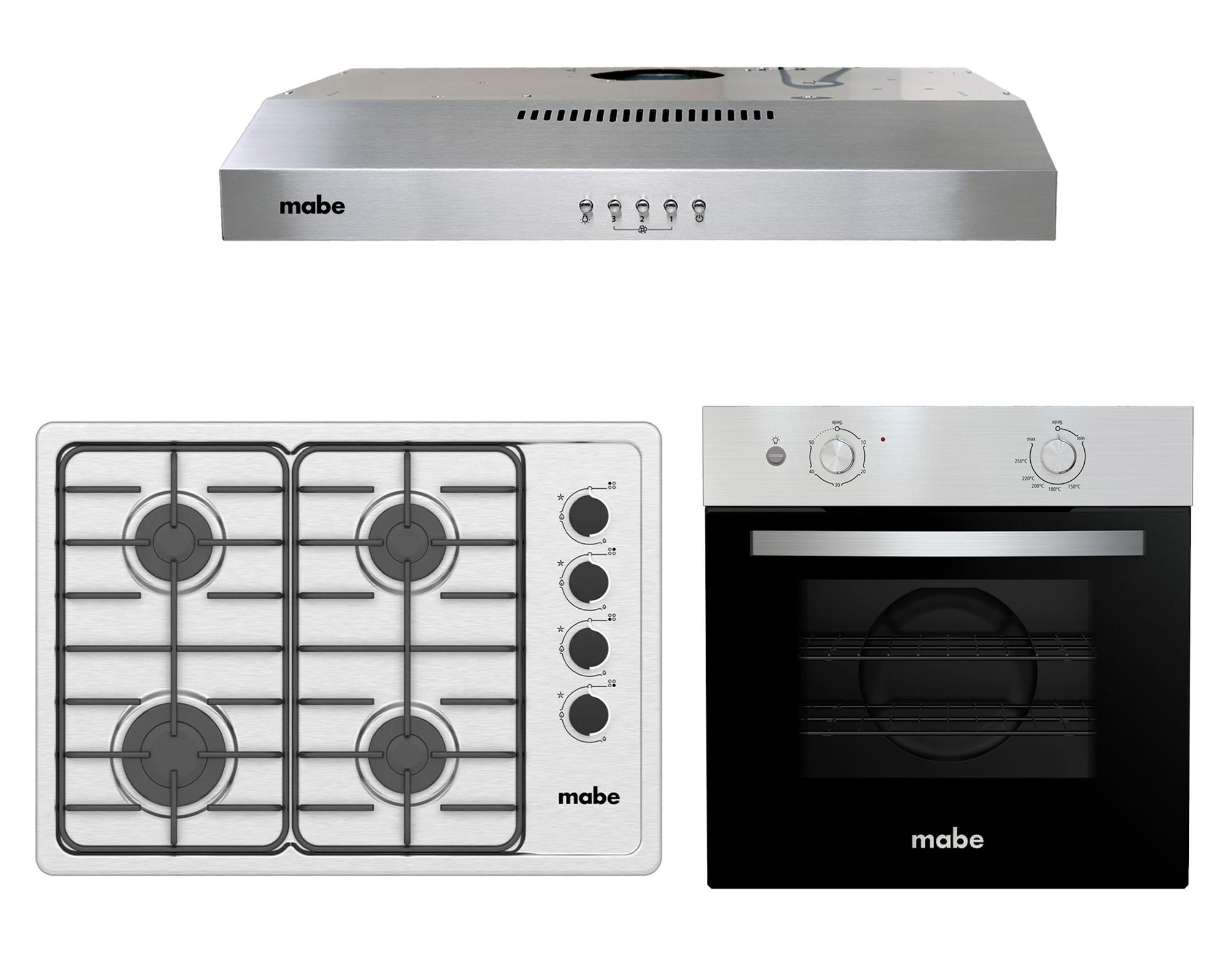 Encimera + campana + horno 60 cm  acero inoxidable-0