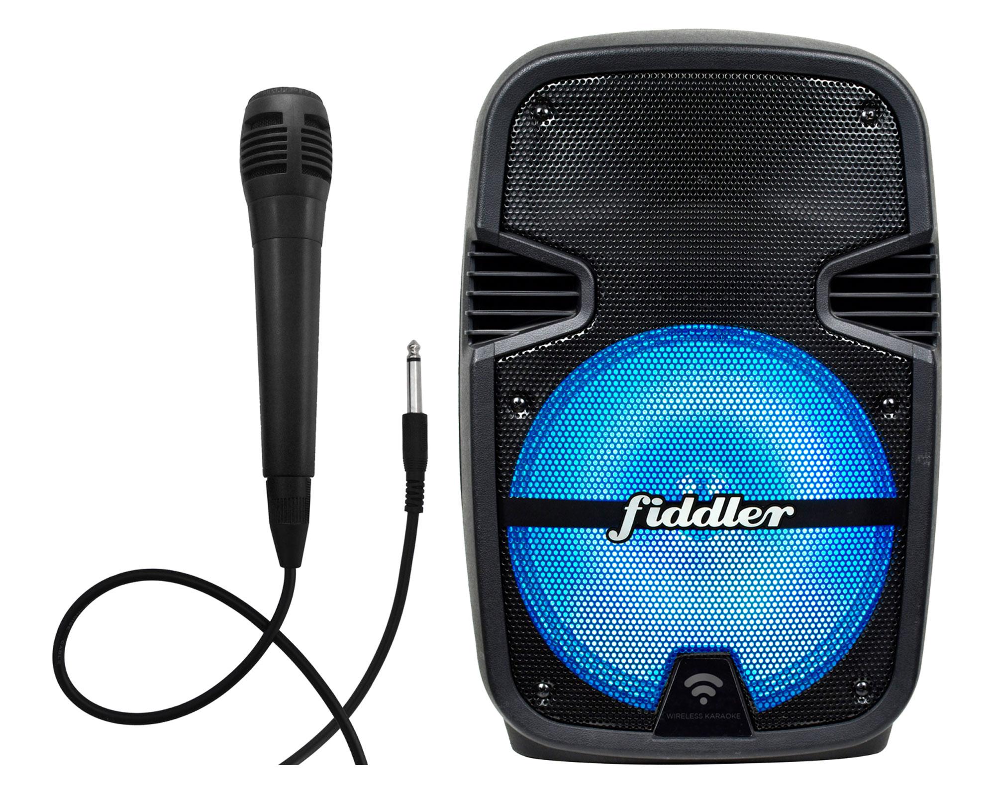 Parlante karaoke Bluetooth 8 luces con micrófono alámbrico Fiddler-0
