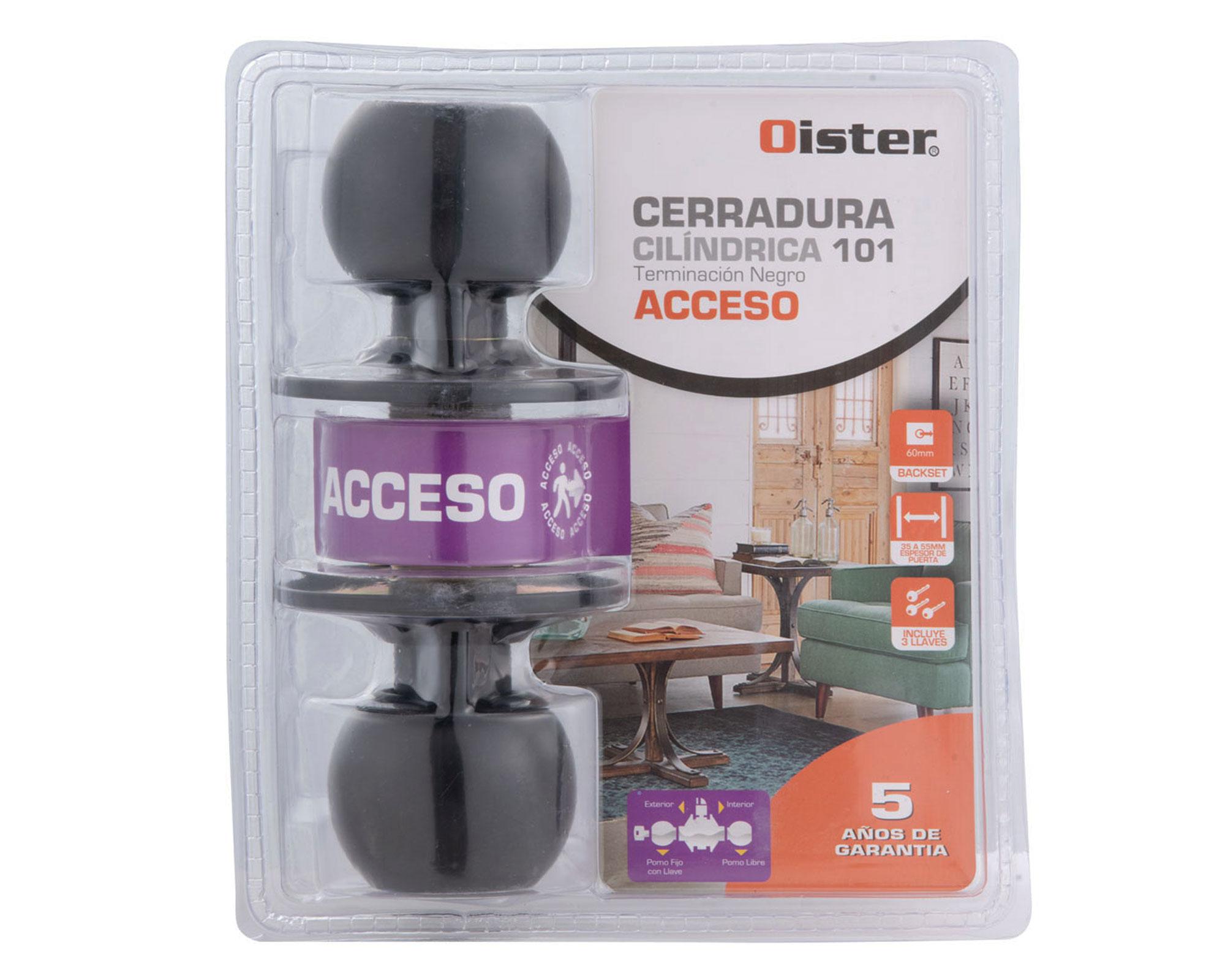 Cerradura cilíndrica 101 acceso negro Oister-3