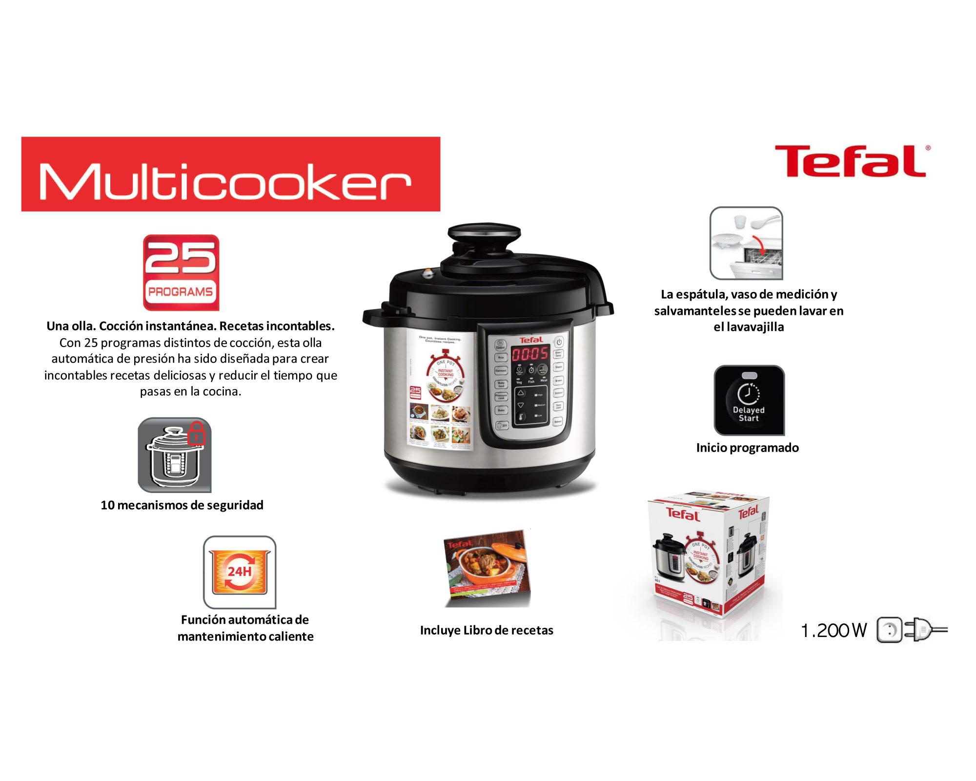 Olla a presión eléctrica programable 6 litros Tefal-3