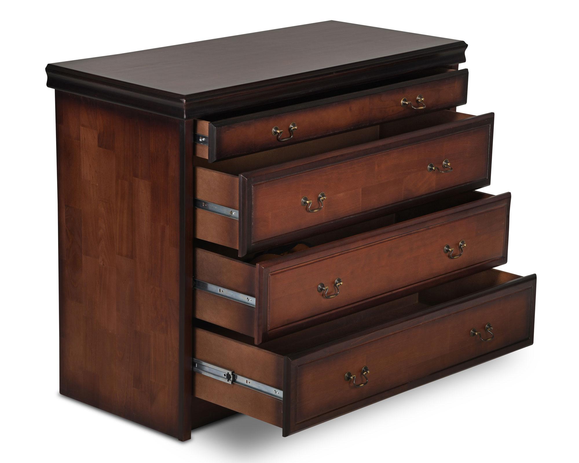 Cómoda 4 cajones Tamesis café oscuro Cic-1