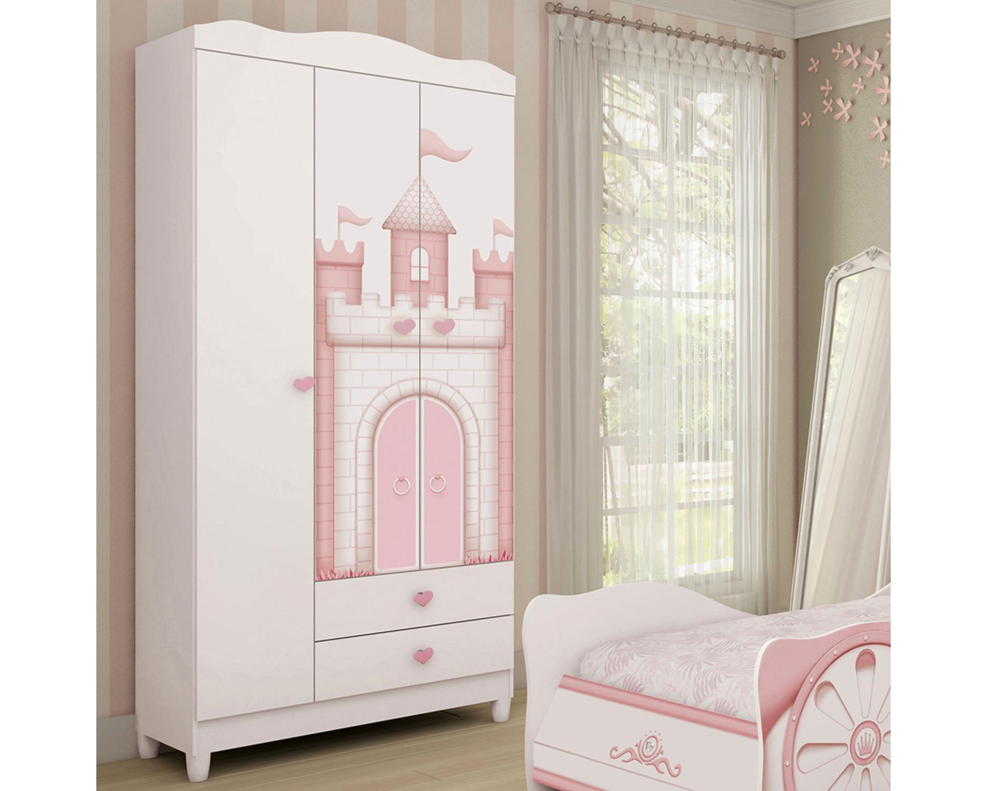 Clóset infantil 3 puertas 2 cajones Sofia blanco-2