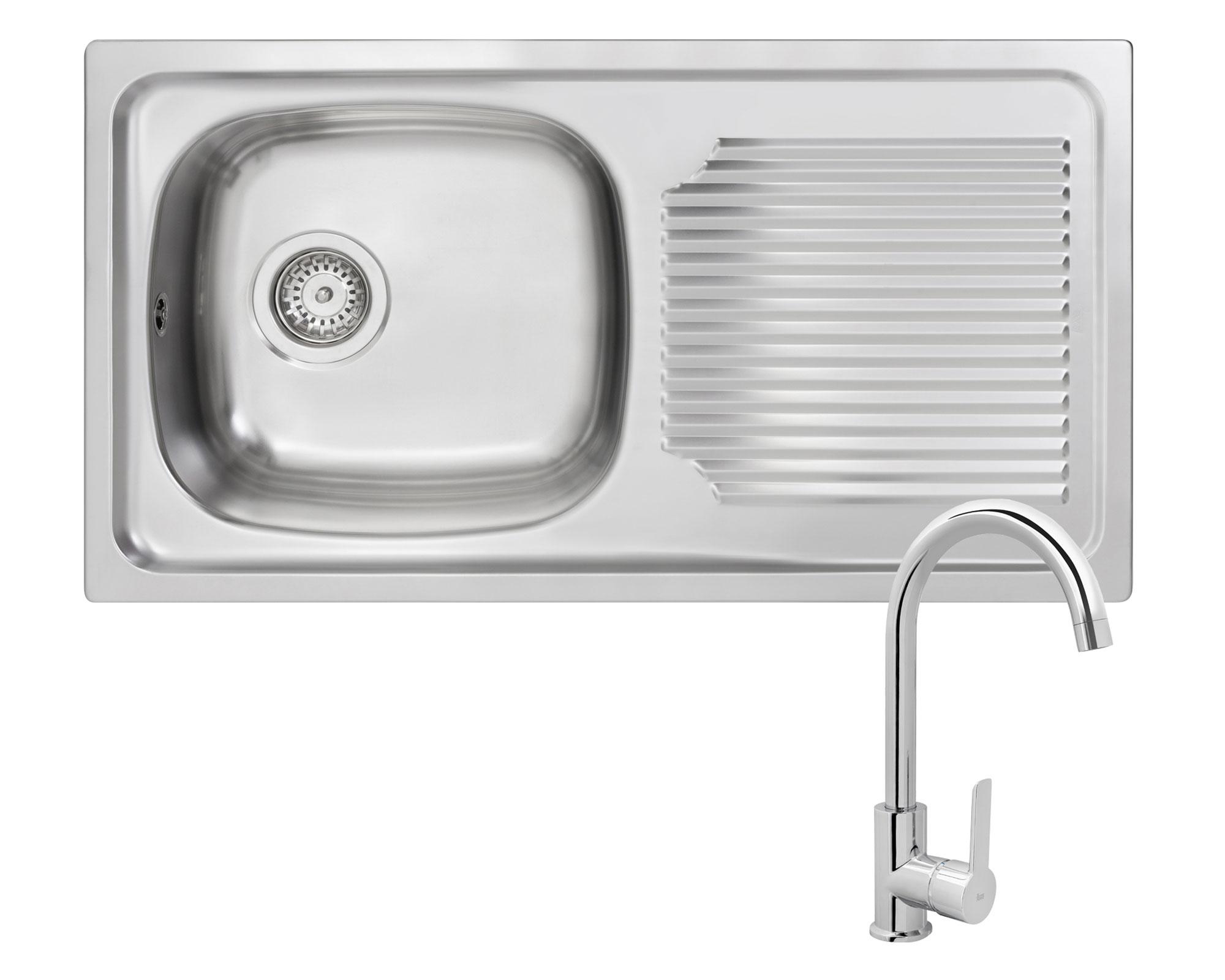 Lavaplatos Empotrado 79.8x43.8 cm 1C1E Reversible + Grifo IN-915 Teka-0