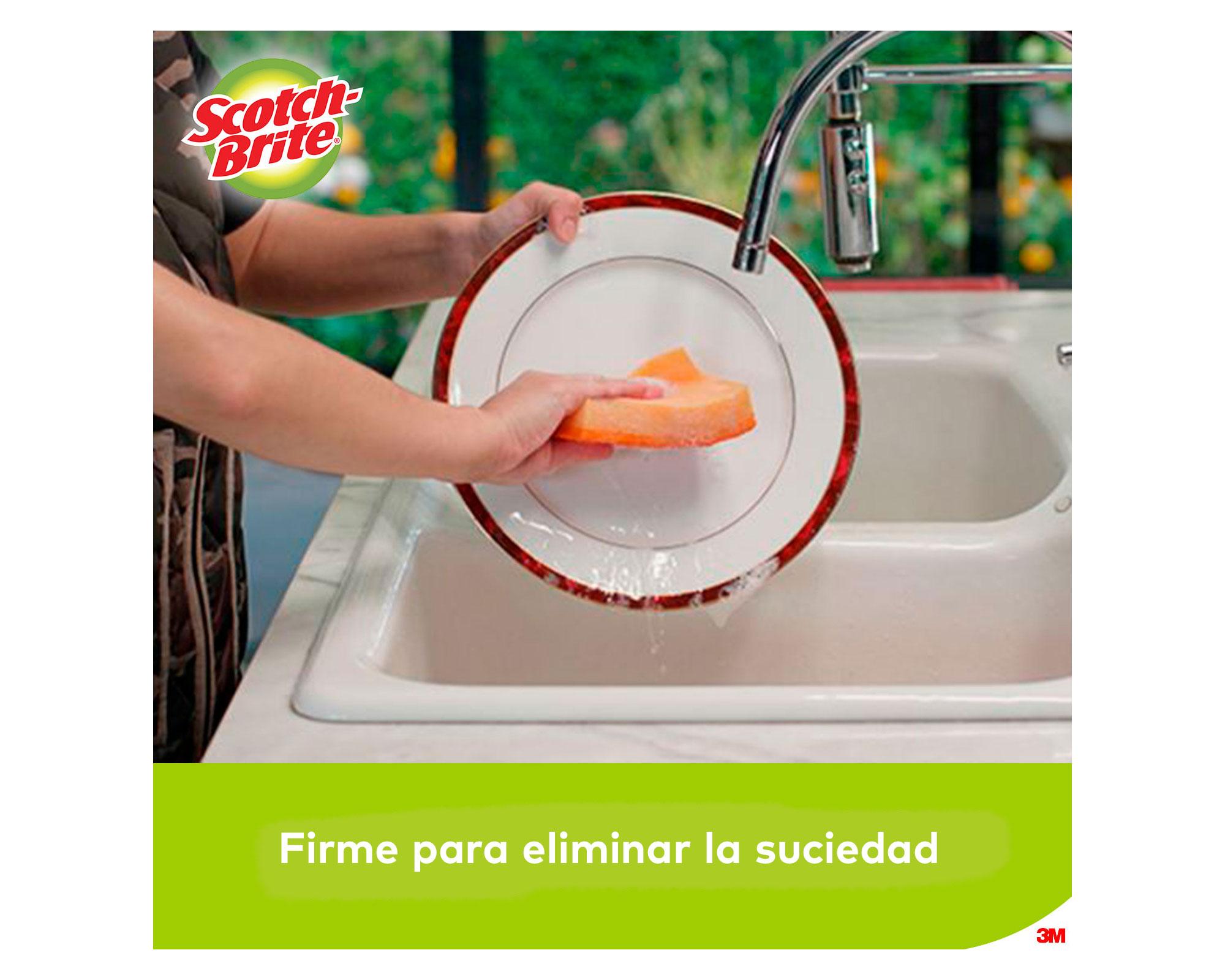 Esponja cero rayas cocina 3 unidades naranjo Scotch-Brite-4