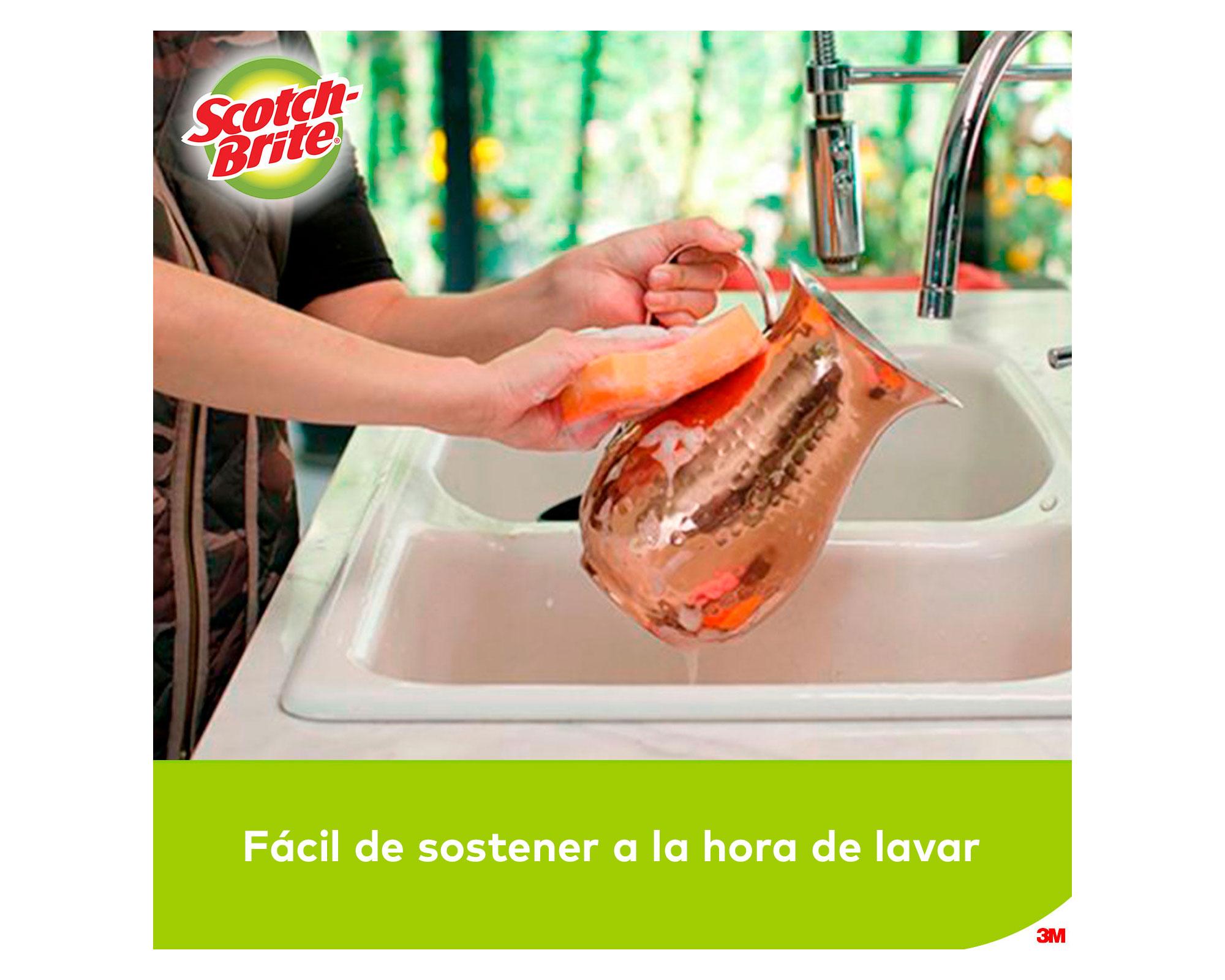 Esponja cero rayas cocina 3 unidades naranjo Scotch-Brite-5
