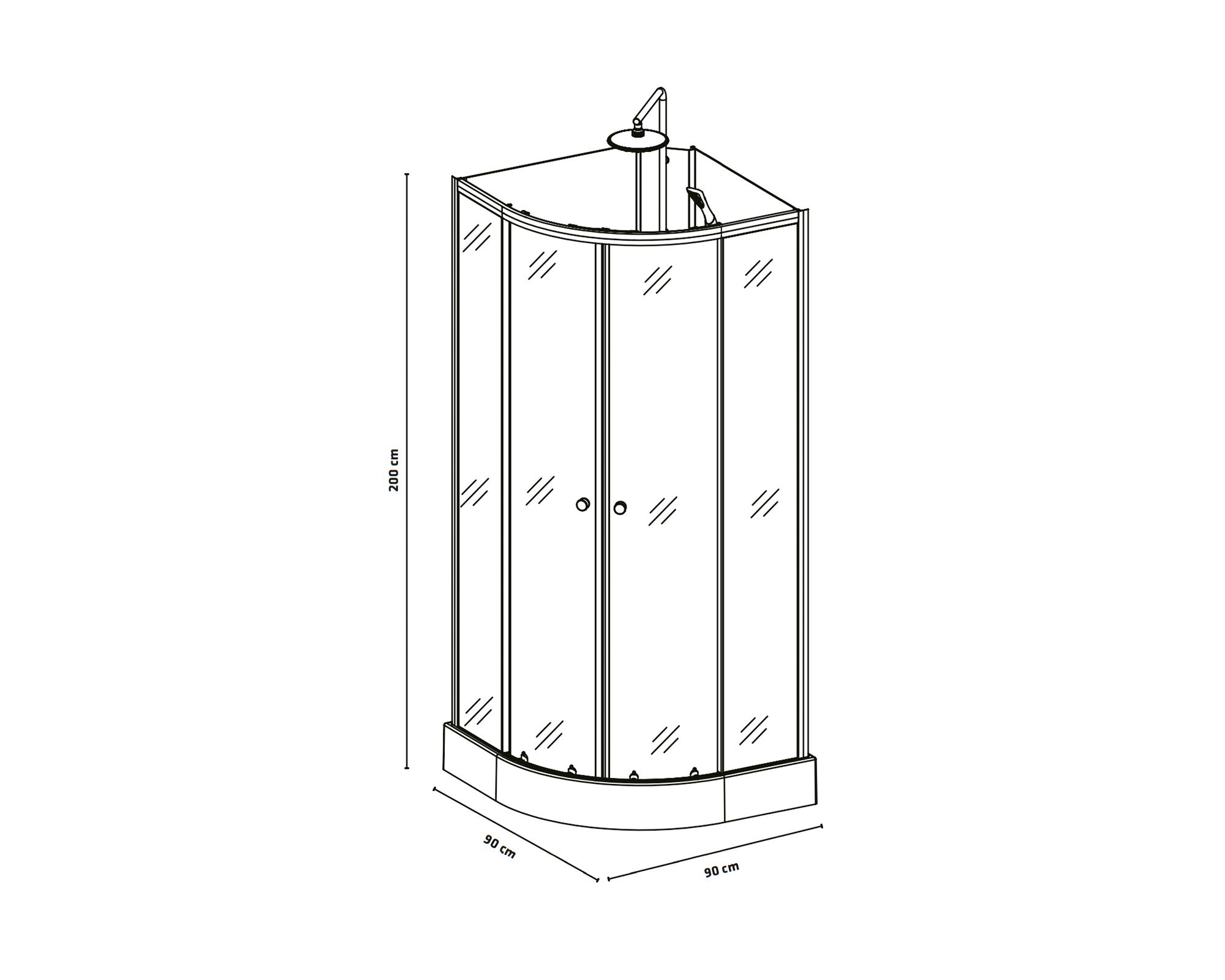 Cabina ducha 200x90x90 cm 6 Jets-1