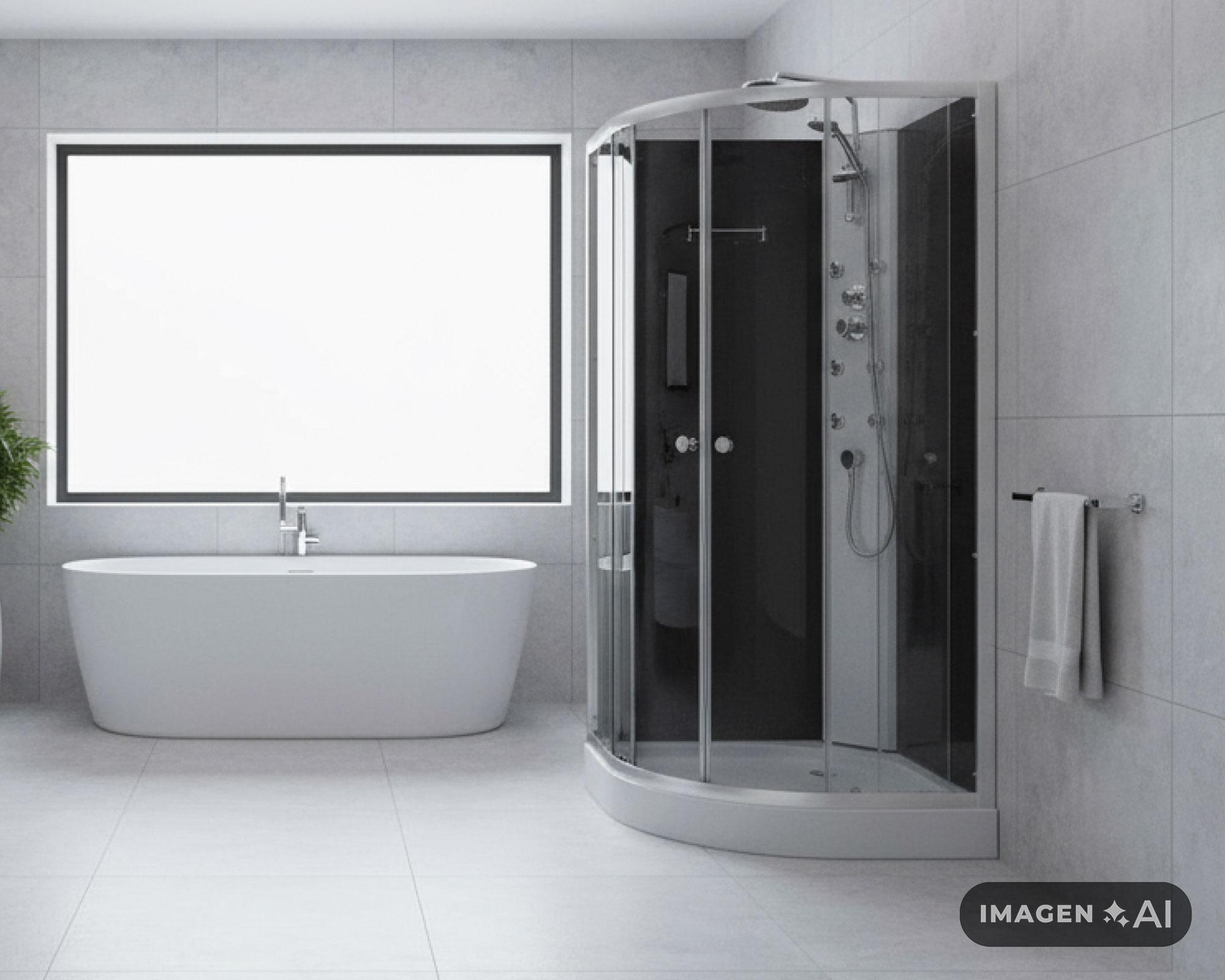 Cabina 198x90x90 cm Curva 6 Jets negro-5